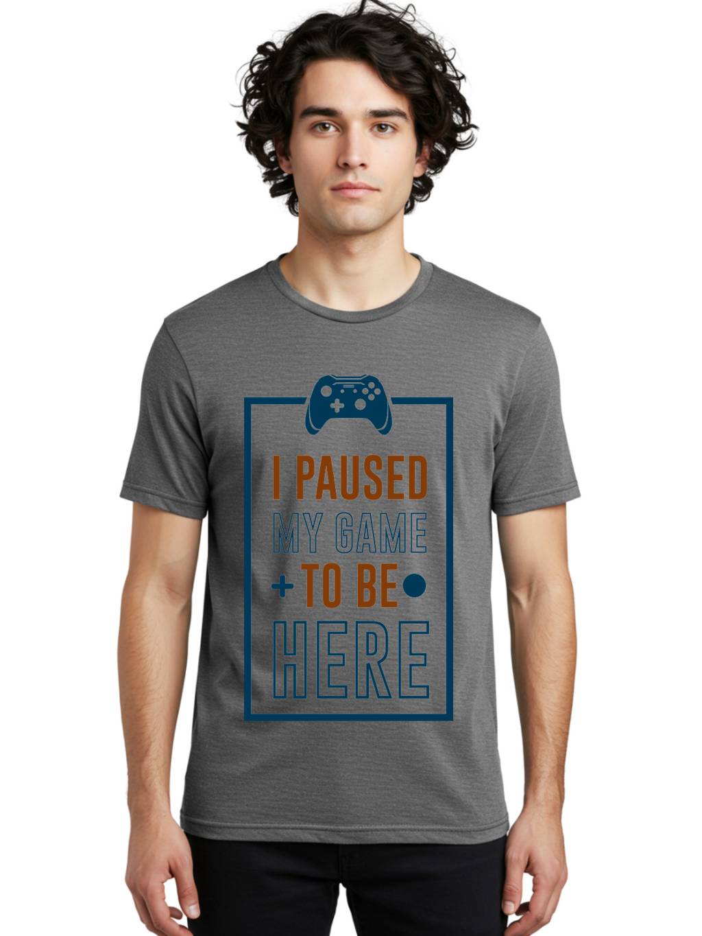 I-Paused-My-Game Men'S Graphic Tee, 100% Cotton, Comfortable Casual Summer Wear, Machine Washable, Gaming Quote, Paused Game, Funny Saying, Gamer Humor, Video Game Quote, Humorous Quote -  Aaa648