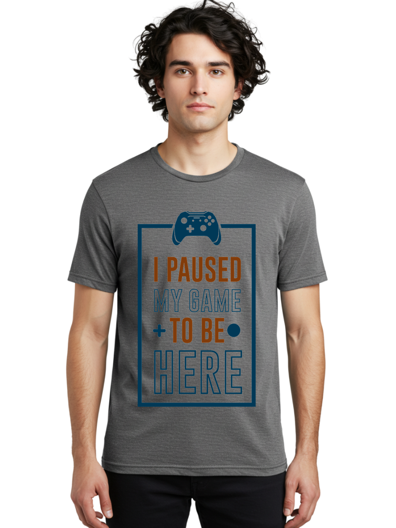 I-Paused-My-Game Men'S Graphic Tee, 100% Cotton, Comfortable Casual Summer Wear, Machine Washable, Gaming Quote, Paused Game, Funny Saying, Gamer Humor, Video Game Quote, Humorous Quote -  Aaa648