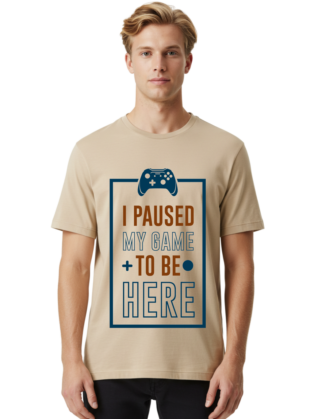 I-Paused-My-Game Men'S Graphic Tee, 100% Cotton, Comfortable Casual Summer Wear, Machine Washable, Gaming Quote, Paused Game, Funny Saying, Gamer Humor, Video Game Quote, Humorous Quote -  Aaa648