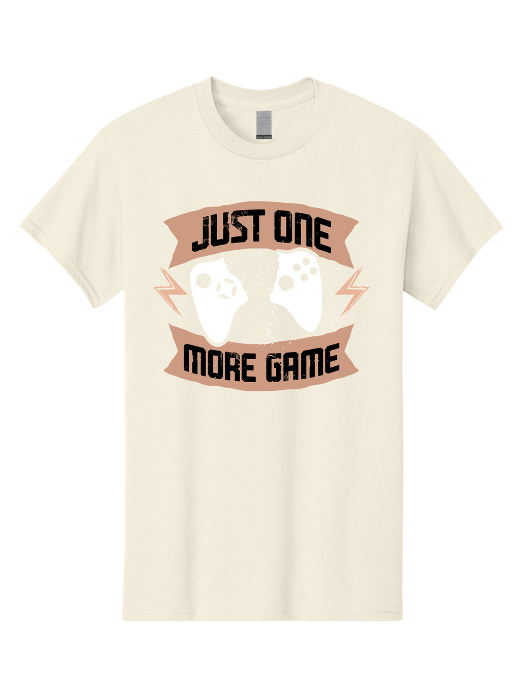 Just-One-More-Game Men'S Graphic Tee, 100% Cotton, Comfortable Casual Summer Wear, Machine Washable, Gaming Controllers, Video Game, Gaming Culture, Just One More Game, Playful Design, Gaming Quote, Retro Gaming -  Aaa649