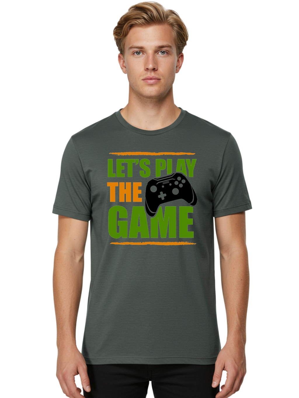 Let-S-Play-Game Men'S Graphic Tee, 100% Cotton, Comfortable Casual Summer Wear, Machine Washable, Game Controller, Playful Vibe, Gaming Inspiration, Let'S Play, Fun Gaming, Video Game, Gaming Culture, Gaming Community, Game On -  Aaa653