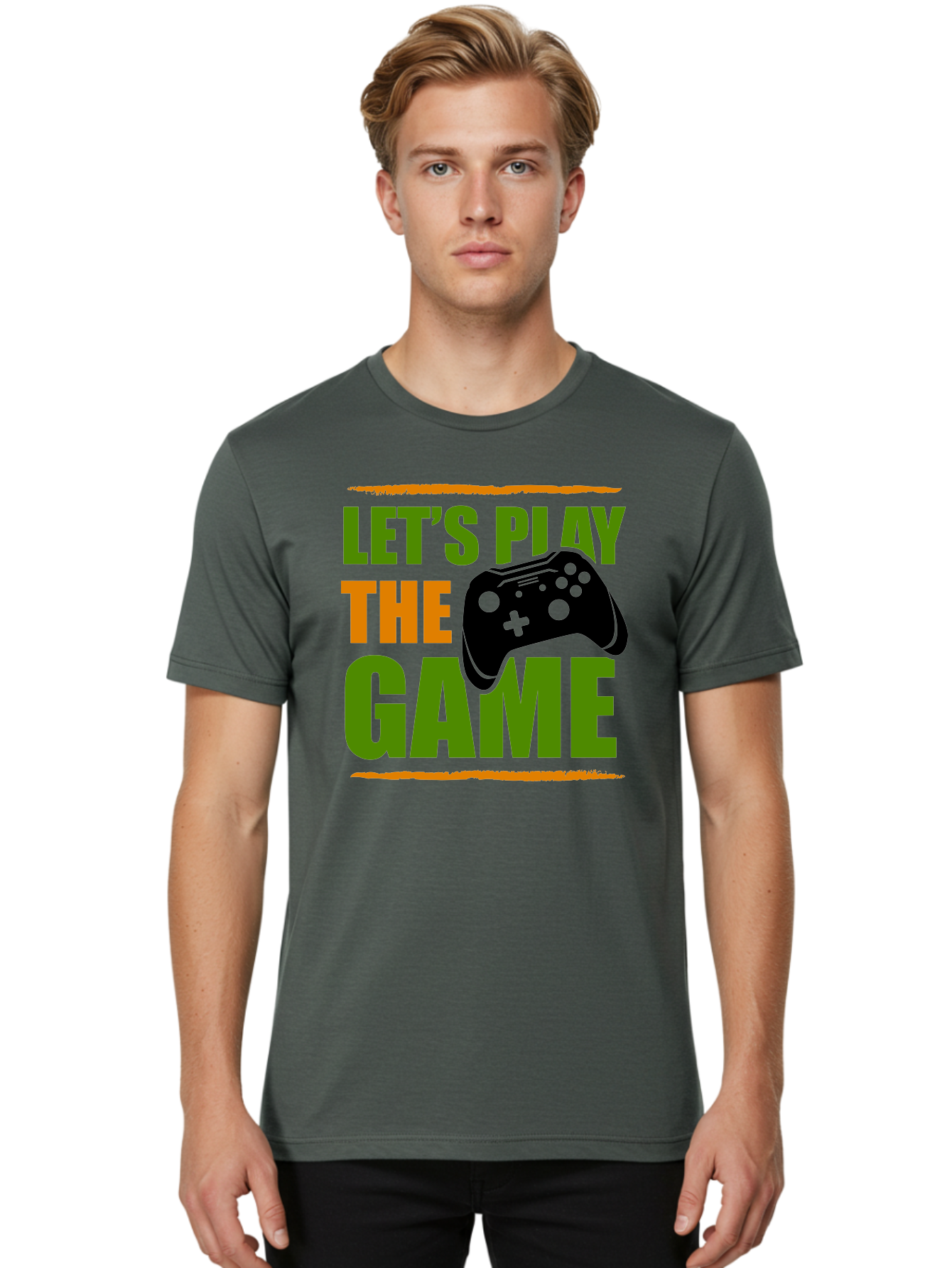 Let-S-Play-Game Men'S Graphic Tee, 100% Cotton, Comfortable Casual Summer Wear, Machine Washable, Game Controller, Playful Vibe, Gaming Inspiration, Let'S Play, Fun Gaming, Video Game, Gaming Culture, Gaming Community, Game On -  Aaa653