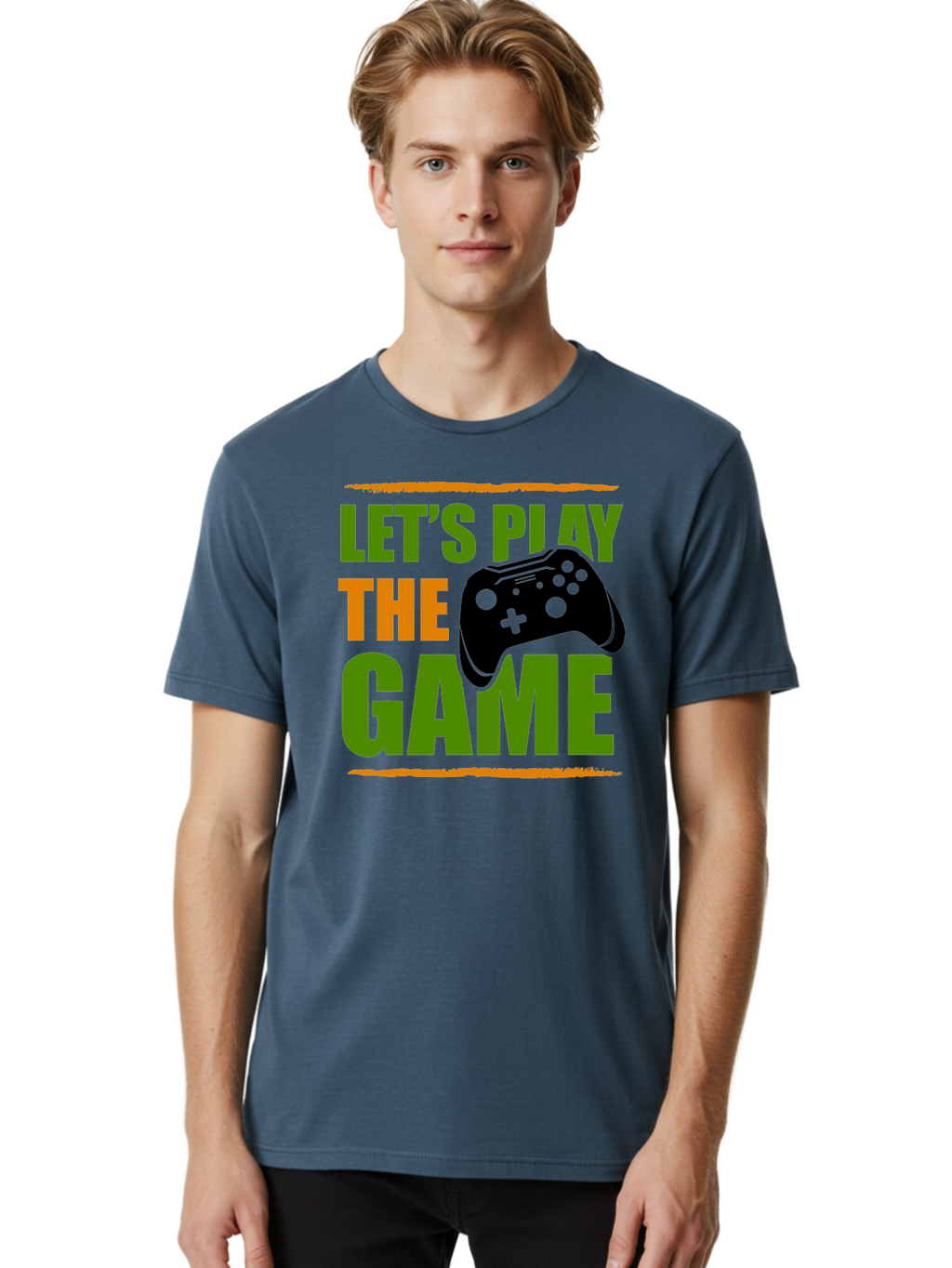 Let-S-Play-Game Men'S Graphic Tee, 100% Cotton, Comfortable Casual Summer Wear, Machine Washable, Game Controller, Playful Vibe, Gaming Inspiration, Let'S Play, Fun Gaming, Video Game, Gaming Culture, Gaming Community, Game On -  Aaa653