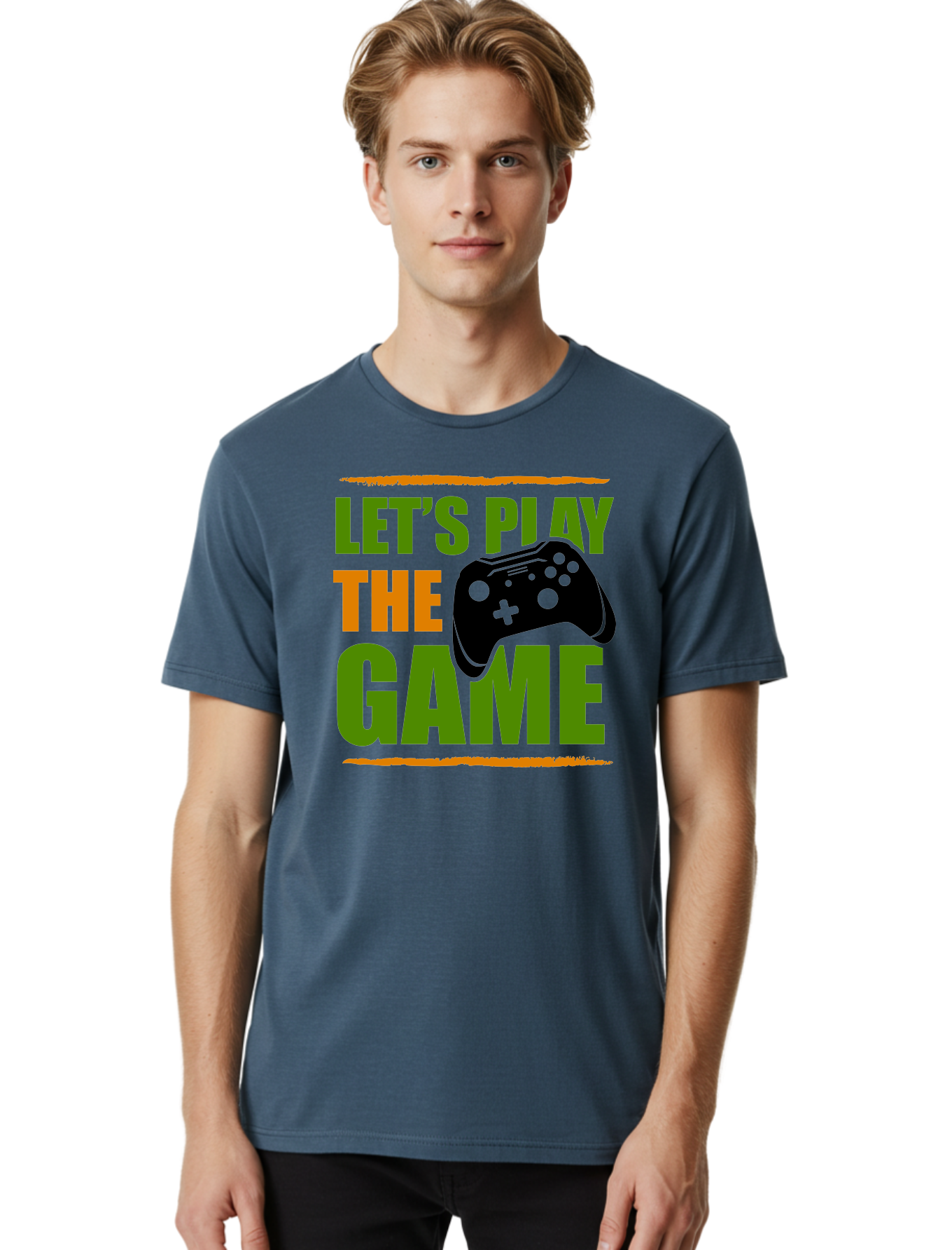 Let-S-Play-Game Men'S Graphic Tee, 100% Cotton, Comfortable Casual Summer Wear, Machine Washable, Game Controller, Playful Vibe, Gaming Inspiration, Let'S Play, Fun Gaming, Video Game, Gaming Culture, Gaming Community, Game On -  Aaa653