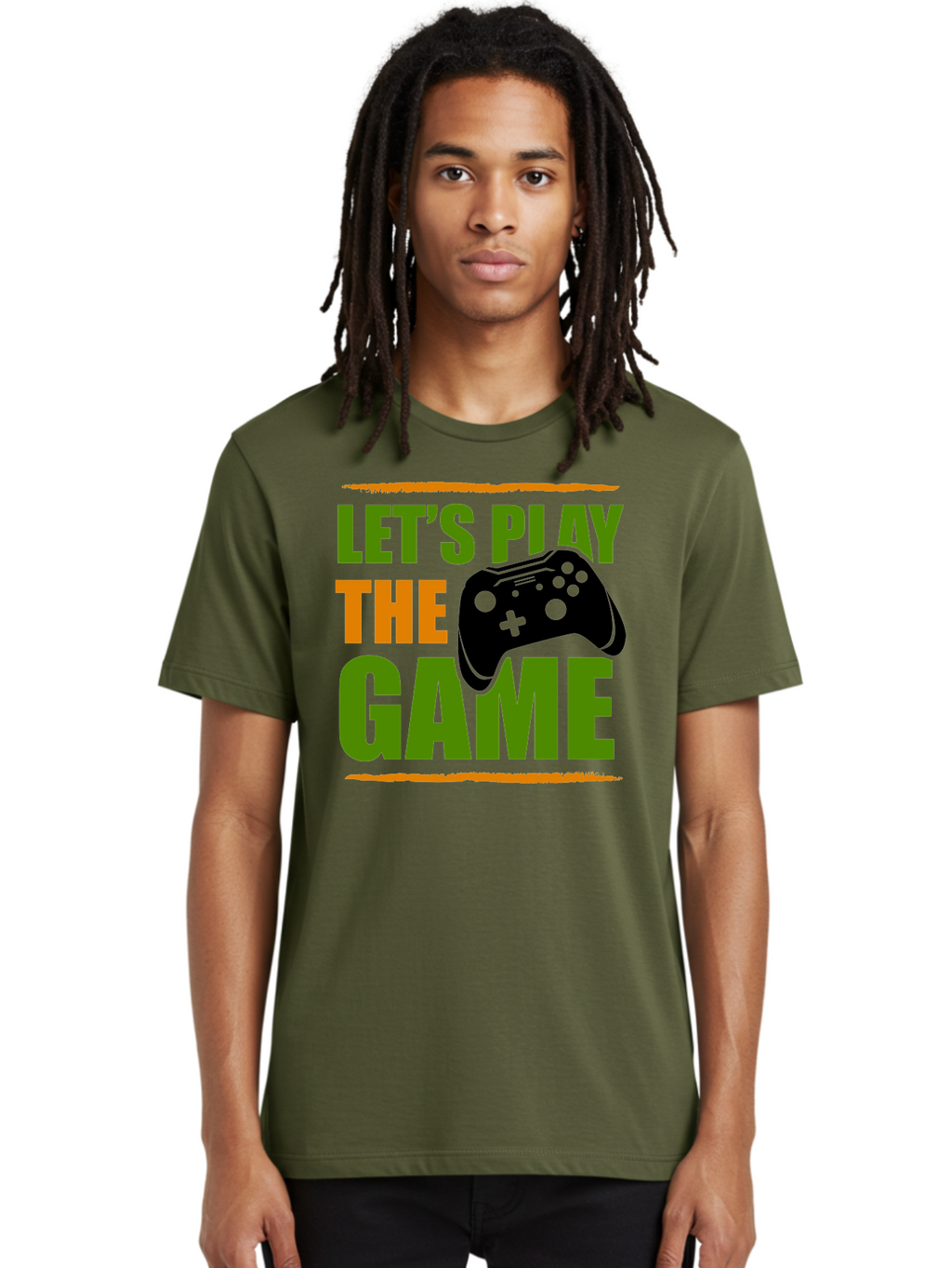 Let-S-Play-Game Men'S Graphic Tee, 100% Cotton, Comfortable Casual Summer Wear, Machine Washable, Game Controller, Playful Vibe, Gaming Inspiration, Let'S Play, Fun Gaming, Video Game, Gaming Culture, Gaming Community, Game On -  Aaa653