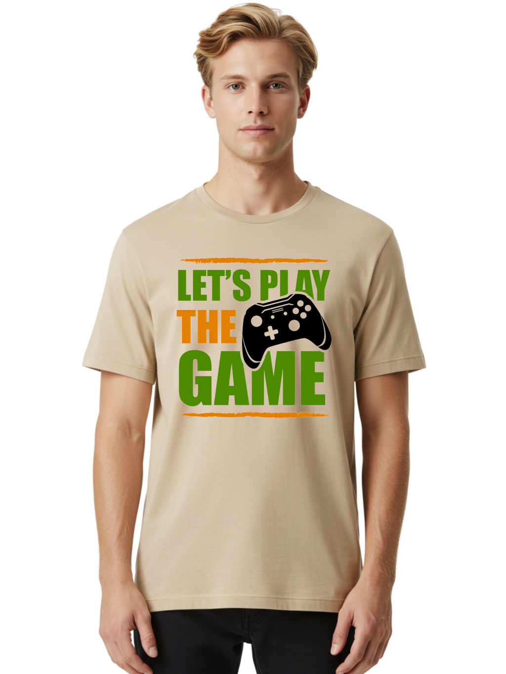 Let-S-Play-Game Men'S Graphic Tee, 100% Cotton, Comfortable Casual Summer Wear, Machine Washable, Game Controller, Playful Vibe, Gaming Inspiration, Let'S Play, Fun Gaming, Video Game, Gaming Culture, Gaming Community, Game On -  Aaa653