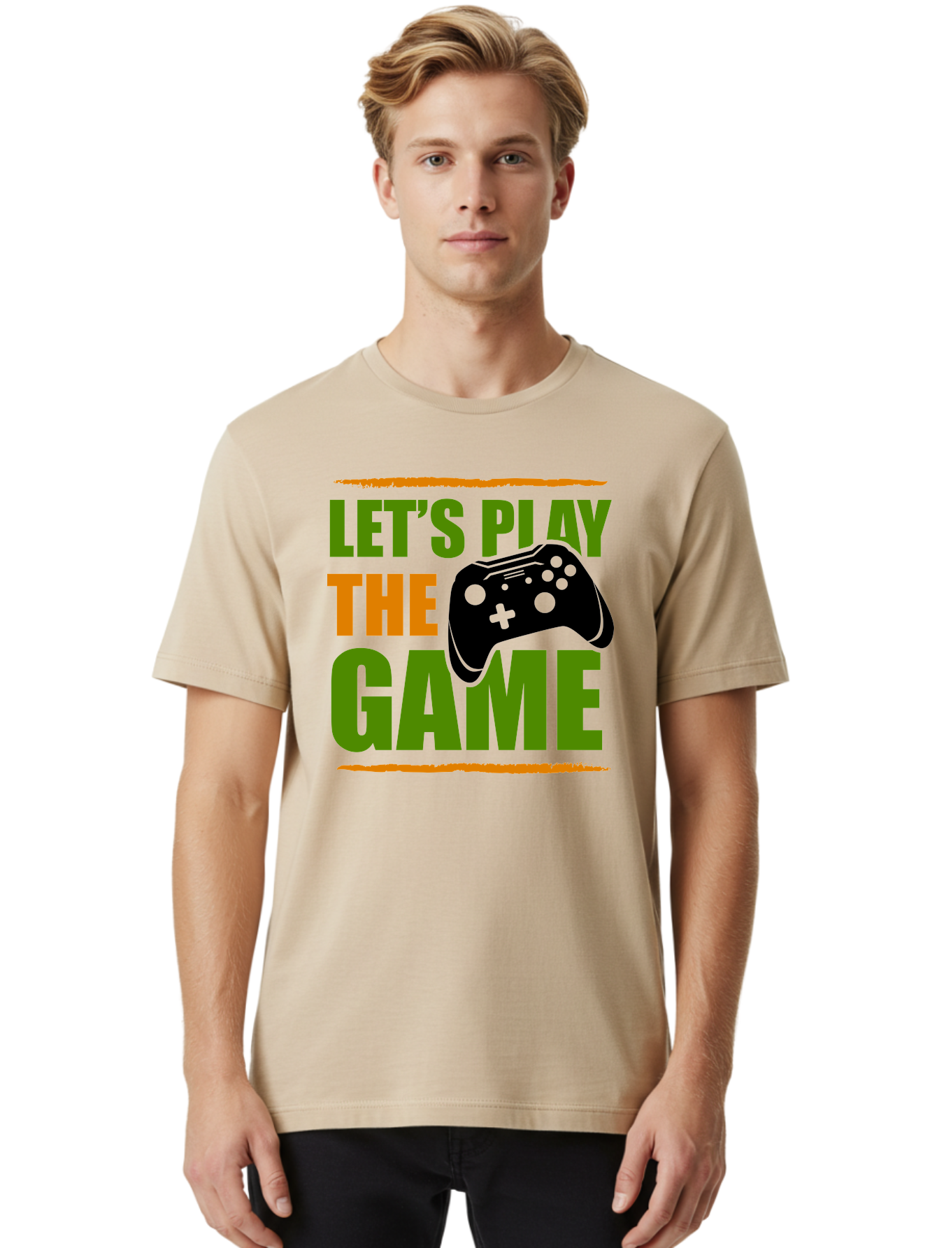 Let-S-Play-Game Men'S Graphic Tee, 100% Cotton, Comfortable Casual Summer Wear, Machine Washable, Game Controller, Playful Vibe, Gaming Inspiration, Let'S Play, Fun Gaming, Video Game, Gaming Culture, Gaming Community, Game On -  Aaa653