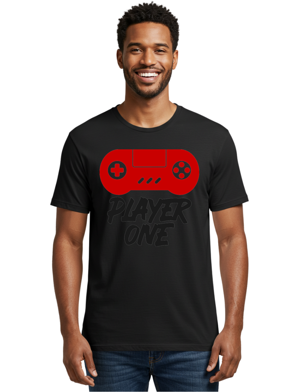 Player-One Men'S Graphic Tee, 100% Cotton, Comfortable Casual Summer Wear, Machine Washable, Retro Video Game, Vintage Gaming, Player One, Classic Console, Gaming Nostalgia, Pixel Art, Retro Aesthetic, Graphic Design -  Aaa657