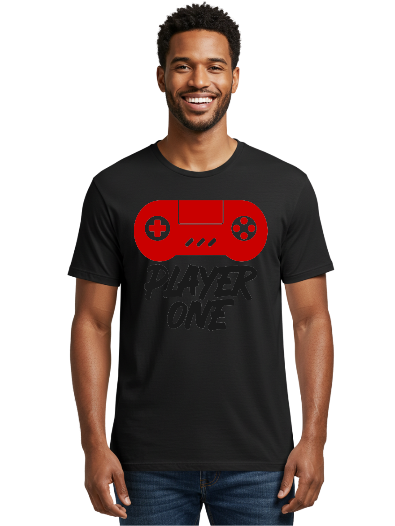 Player-One Men'S Graphic Tee, 100% Cotton, Comfortable Casual Summer Wear, Machine Washable, Retro Video Game, Vintage Gaming, Player One, Classic Console, Gaming Nostalgia, Pixel Art, Retro Aesthetic, Graphic Design -  Aaa657