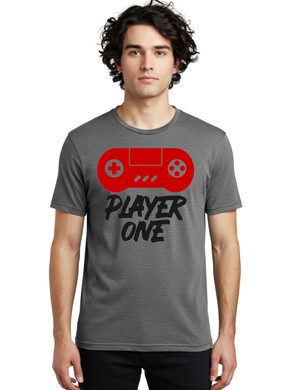 Player-One Men'S Graphic Tee, 100% Cotton, Comfortable Casual Summer Wear, Machine Washable, Retro Video Game, Vintage Gaming, Player One, Classic Console, Gaming Nostalgia, Pixel Art, Retro Aesthetic, Graphic Design -  Aaa657