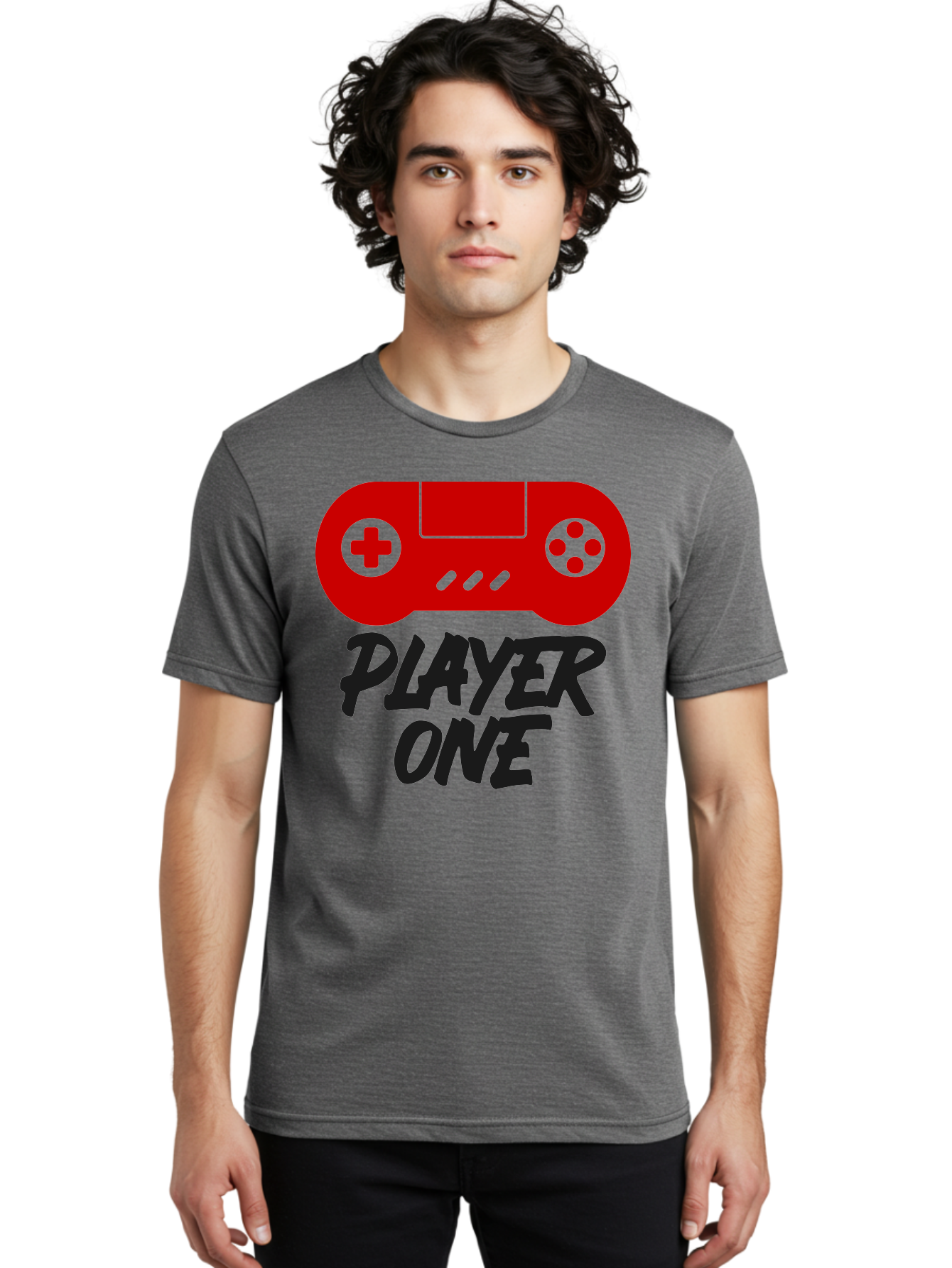 Player-One Men'S Graphic Tee, 100% Cotton, Comfortable Casual Summer Wear, Machine Washable, Retro Video Game, Vintage Gaming, Player One, Classic Console, Gaming Nostalgia, Pixel Art, Retro Aesthetic, Graphic Design -  Aaa657