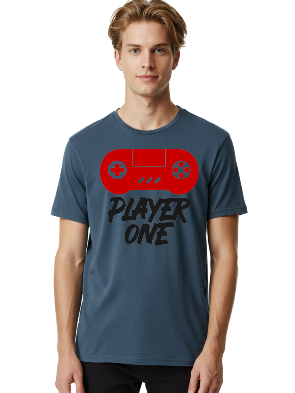 Player-One Men'S Graphic Tee, 100% Cotton, Comfortable Casual Summer Wear, Machine Washable, Retro Video Game, Vintage Gaming, Player One, Classic Console, Gaming Nostalgia, Pixel Art, Retro Aesthetic, Graphic Design -  Aaa657