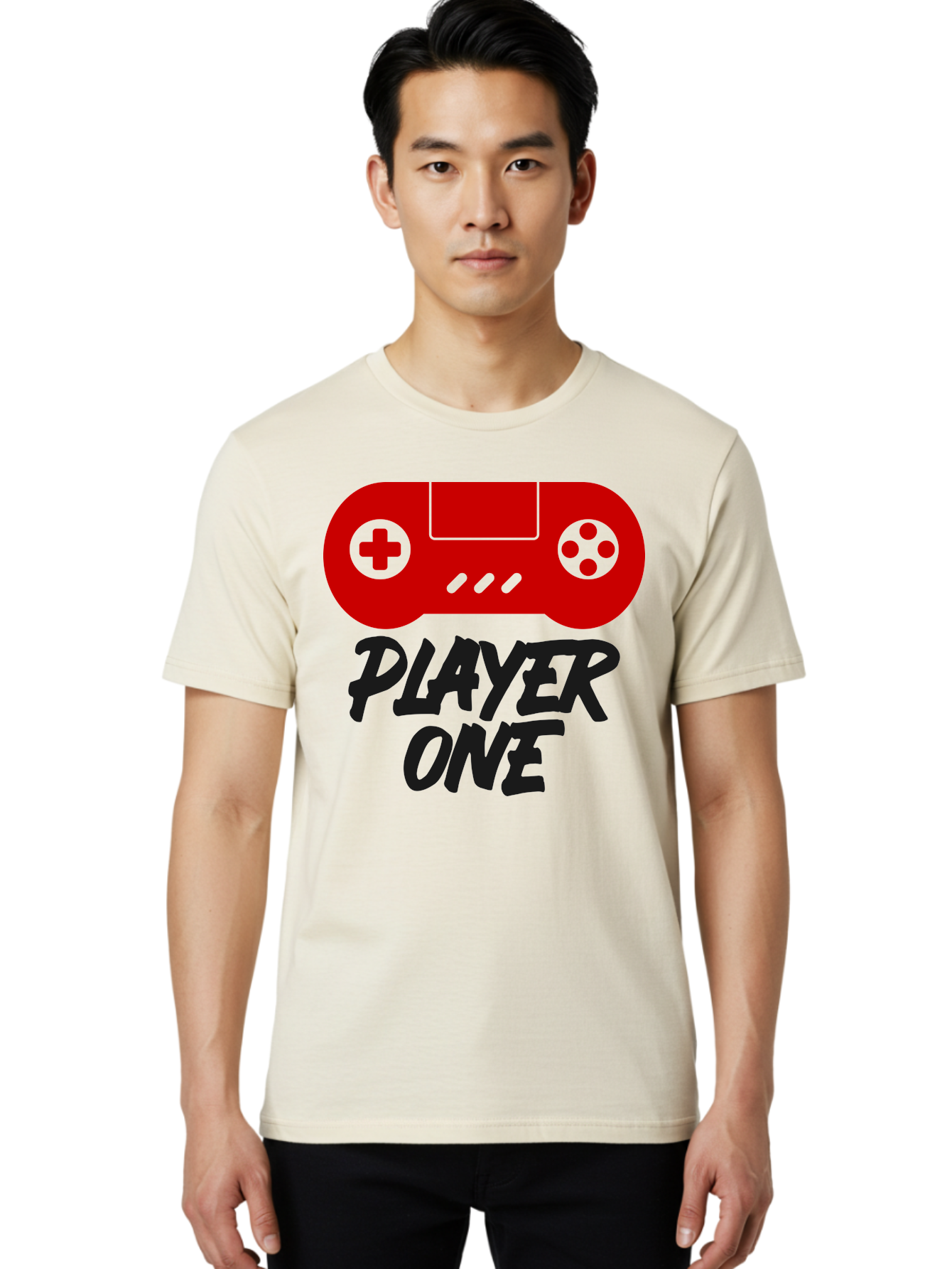 Player-One Men'S Graphic Tee, 100% Cotton, Comfortable Casual Summer Wear, Machine Washable, Retro Video Game, Vintage Gaming, Player One, Classic Console, Gaming Nostalgia, Pixel Art, Retro Aesthetic, Graphic Design -  Aaa657
