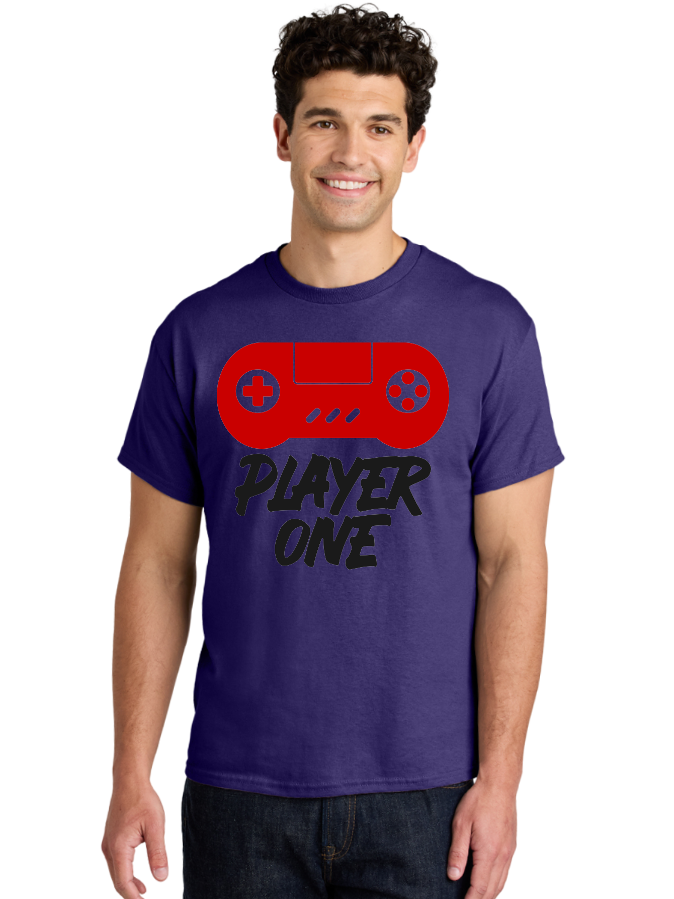 Player-One Men'S Graphic Tee, 100% Cotton, Comfortable Casual Summer Wear, Machine Washable, Retro Video Game, Vintage Gaming, Player One, Classic Console, Gaming Nostalgia, Pixel Art, Retro Aesthetic, Graphic Design -  Aaa657