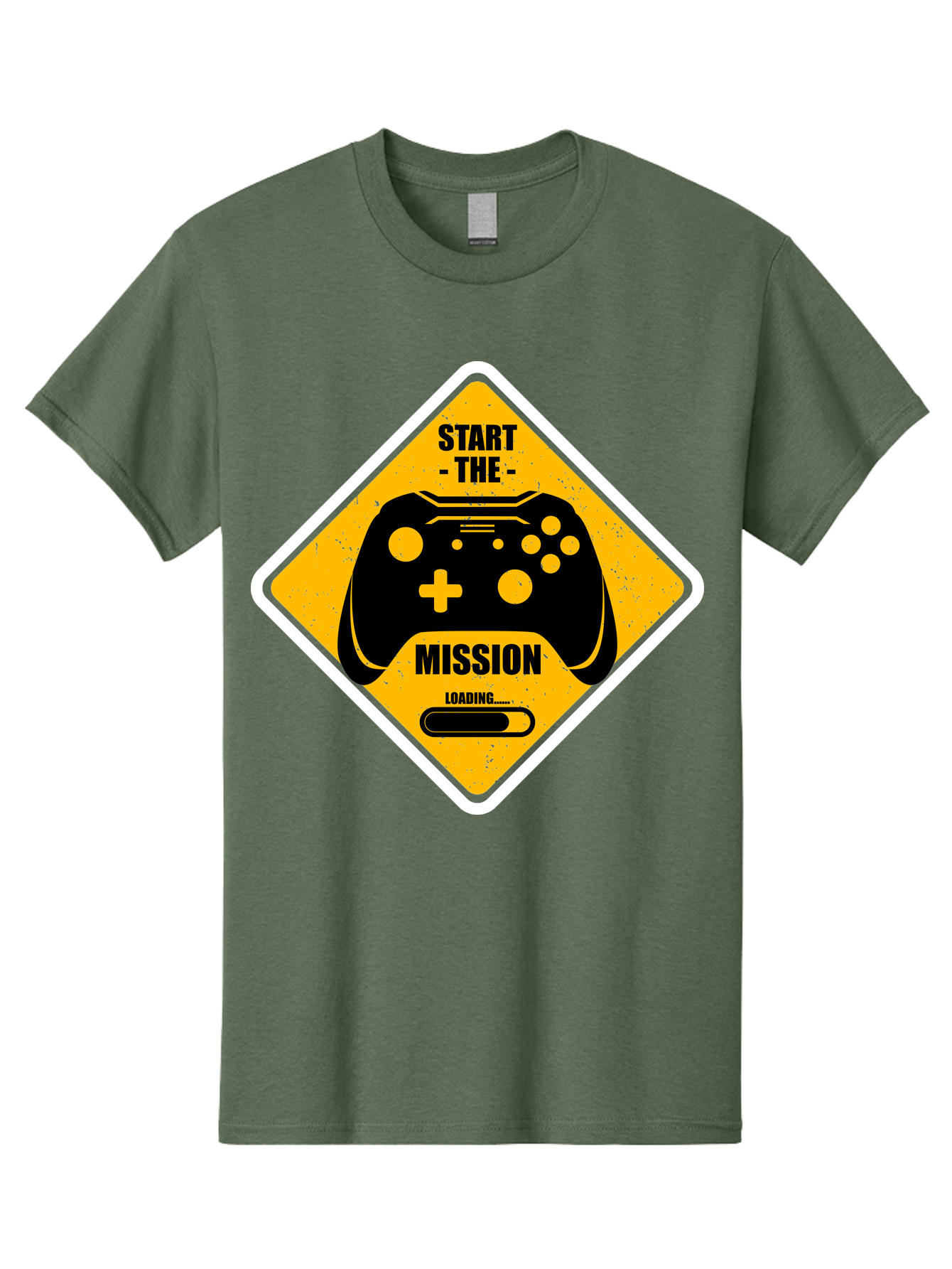 Start-The-Mission Men'S Graphic Tee, 100% Cotton, Comfortable Casual Summer Wear, Machine Washable, Video Game Controller, Gaming Mission, Start The Mission, Loading Screen, Game Loading, Gaming Theme, Black Controller -  Aaa660