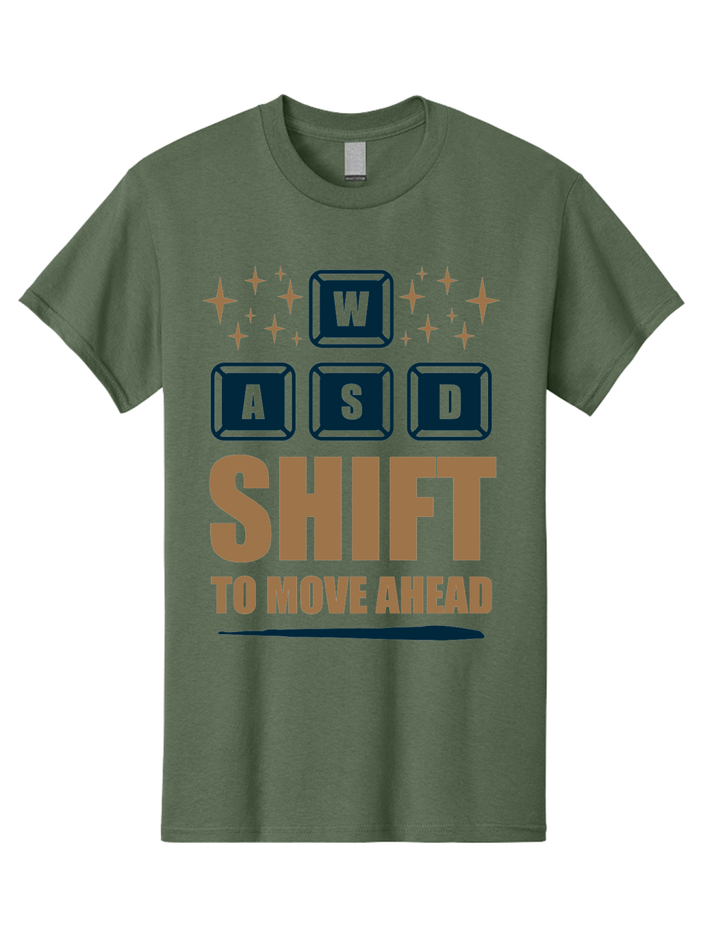 Wasd-Shift-To-Move-Ahead Men'S Graphic Tee, 100% Cotton, Comfortable Casual Summer Wear, Machine Washable, Gaming Keyboard Controls, Wasd Keys, Shift Key, Gaming Tips, Move Ahead, Progress, Gaming Movement, Keyboard Shortcuts, Gaming Advice -  Aaa667