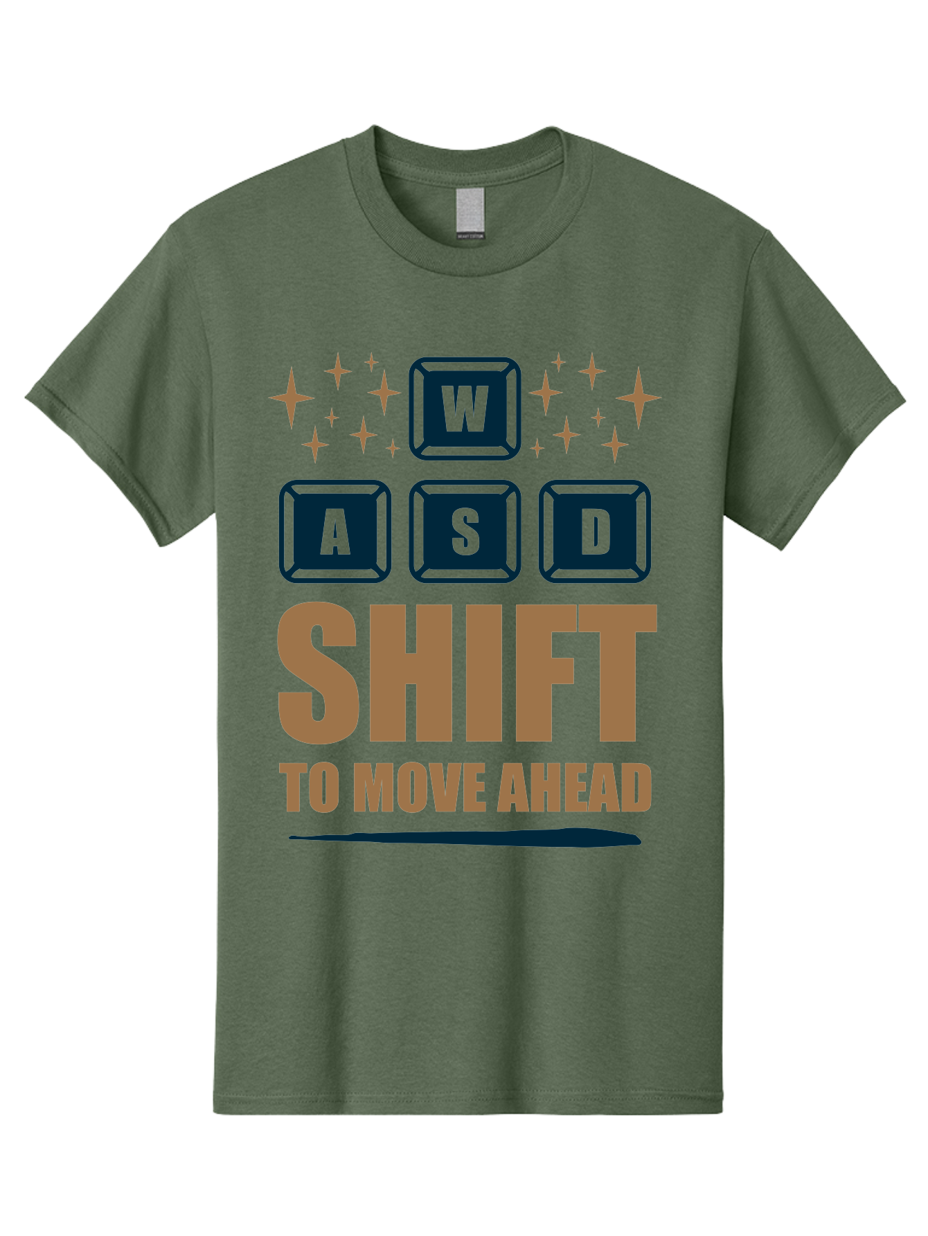 Wasd-Shift-To-Move-Ahead Men'S Graphic Tee, 100% Cotton, Comfortable Casual Summer Wear, Machine Washable, Gaming Keyboard Controls, Wasd Keys, Shift Key, Gaming Tips, Move Ahead, Progress, Gaming Movement, Keyboard Shortcuts, Gaming Advice -  Aaa667