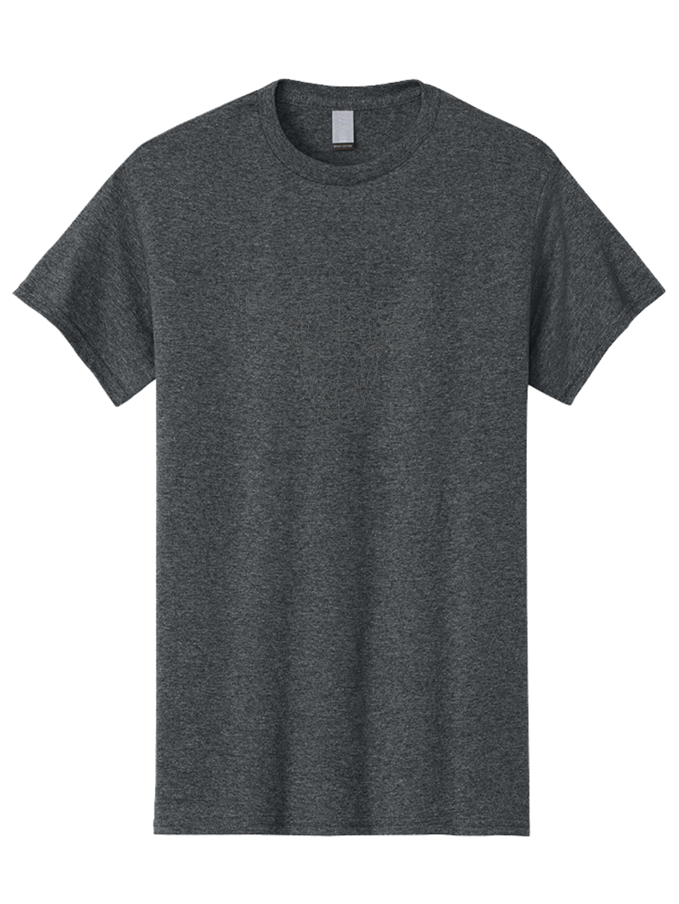 Bull-Head-3 Men'S Graphic Tee, 100% Cotton, Comfortable Casual Summer Wear, Machine Washable, Geometric Bull, Abstract Animal Art, Minimalist Design, Low Poly Style, Bull Illustration, Modern Artwork, Black And White Graphics, -  Aaa673