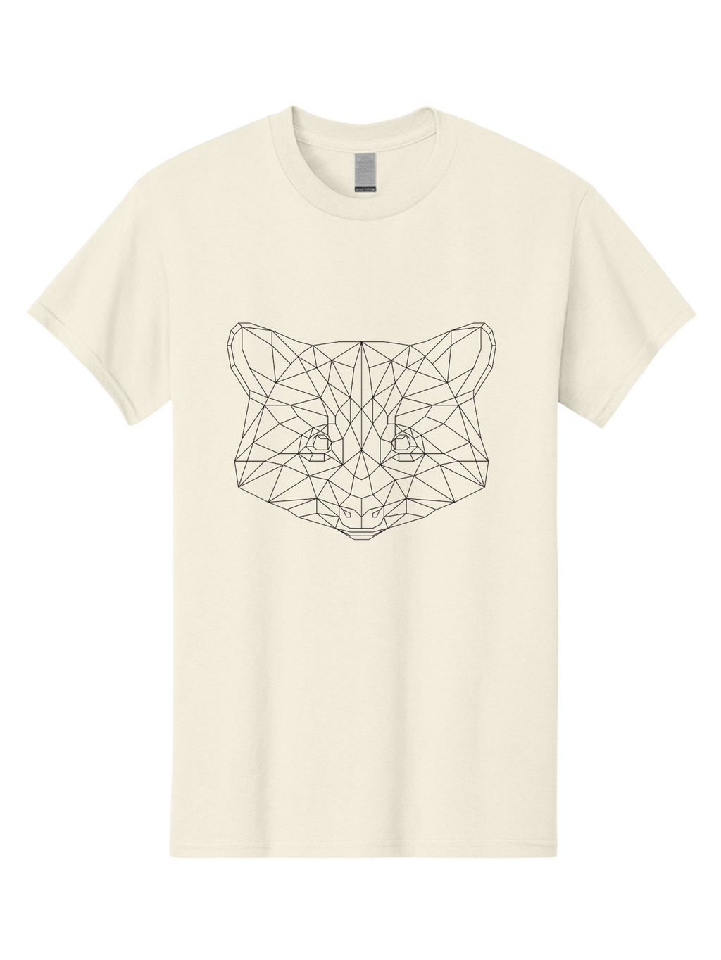 Geometric-Cat-Head Men'S Graphic Tee, 100% Cotton, Comfortable Casual Summer Wear, Machine Washable, Low Poly Cat Face, Geometric Cat Design, Modern Cat Illustration, Abstract Cat Art, Minimalist Cat Graphic, Digital Cat Artwork, -  Aaa690