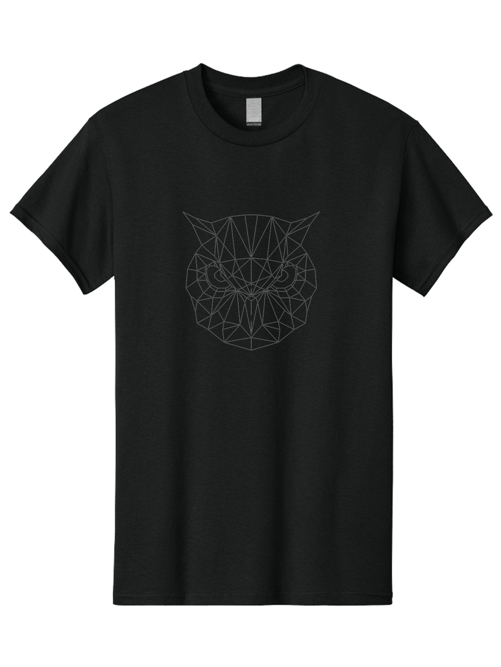 Geometric-Owl Men'S Graphic Tee, 100% Cotton, Comfortable Casual Summer Wear, Machine Washable, Geometric Owl, Low Poly Art, Owl Face, Abstract Animal, Modern Illustration, Minimalist Design, Black And White Graphics, Angular Shapes, -  Aaa708