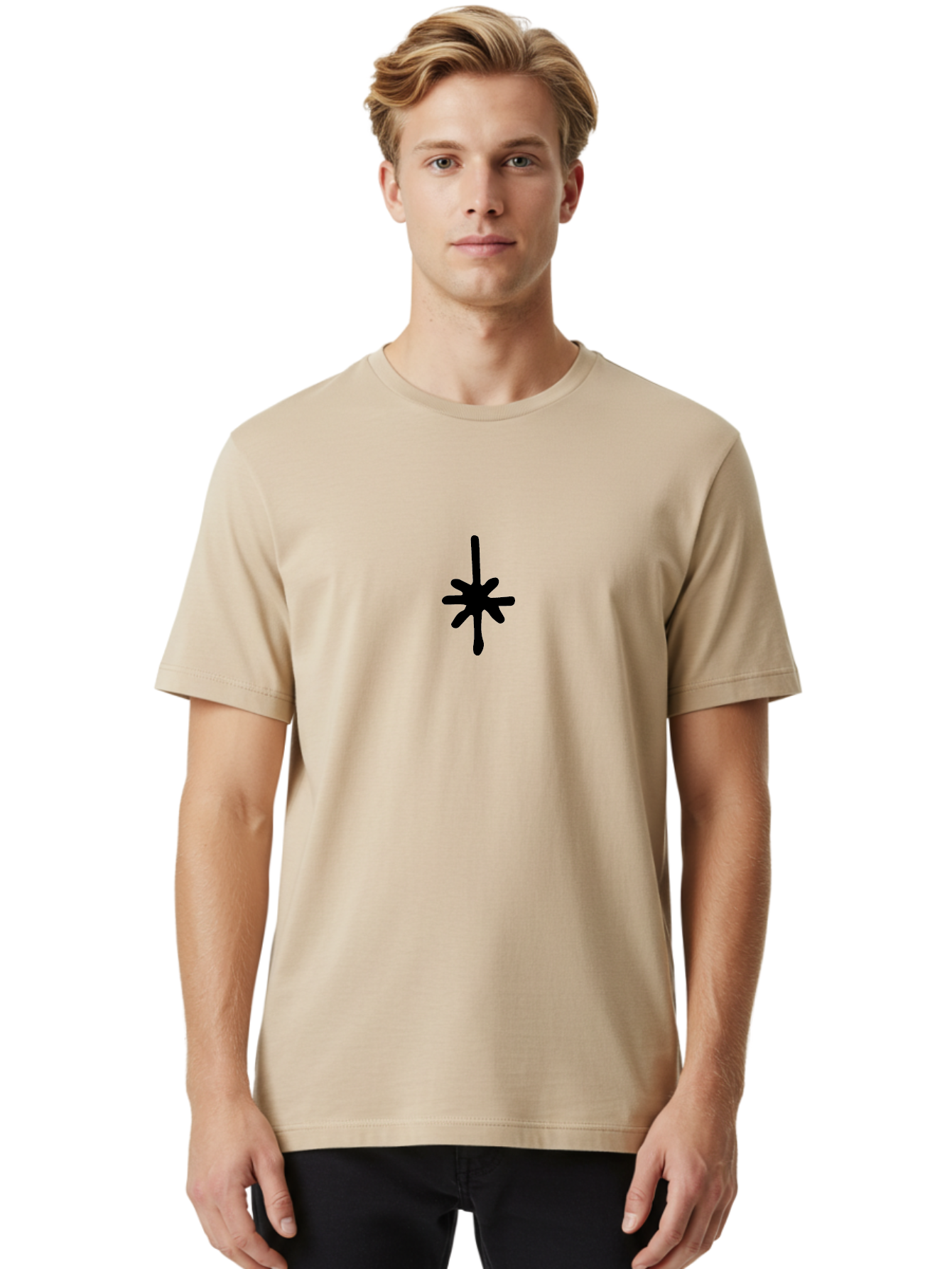 Asterisk-2 Men'S Graphic Tee, 100% Cotton, Comfortable Casual Summer Wear, Machine Washable, Asterisk Symbol, Typography, Black Symbol, Simple Design, Minimalist Icon, Graphic Element, Abstract Art -  Aaa745