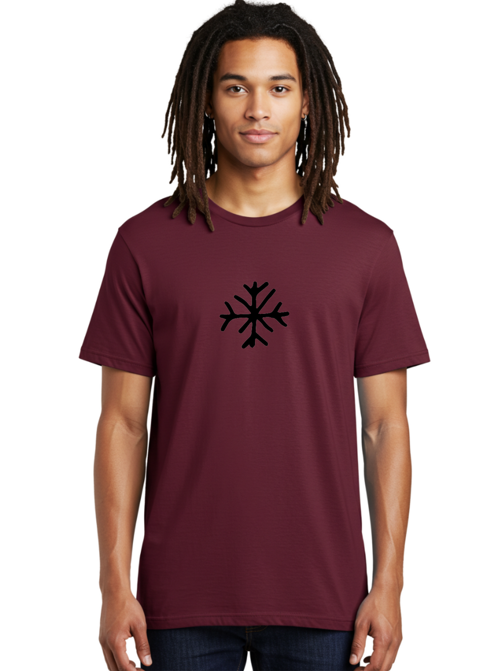 Asterisk-3 Men'S Graphic Tee, 100% Cotton, Comfortable Casual Summer Wear, Machine Washable, Black Snowflake, Winter Symbol, Frosty Design, Icy Pattern, Snow Crystal, Cold Weather Icon, Abstract Art, Simple Graphics -  Aaa746