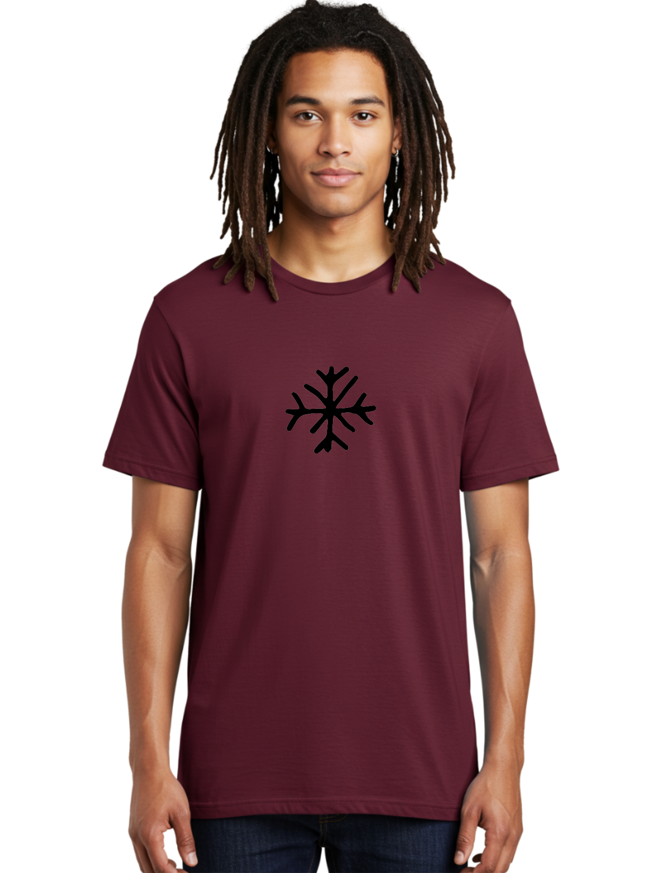 Asterisk-3 Men'S Graphic Tee, 100% Cotton, Comfortable Casual Summer Wear, Machine Washable, Black Snowflake, Winter Symbol, Frosty Design, Icy Pattern, Snow Crystal, Cold Weather Icon, Abstract Art, Simple Graphics -  Aaa746