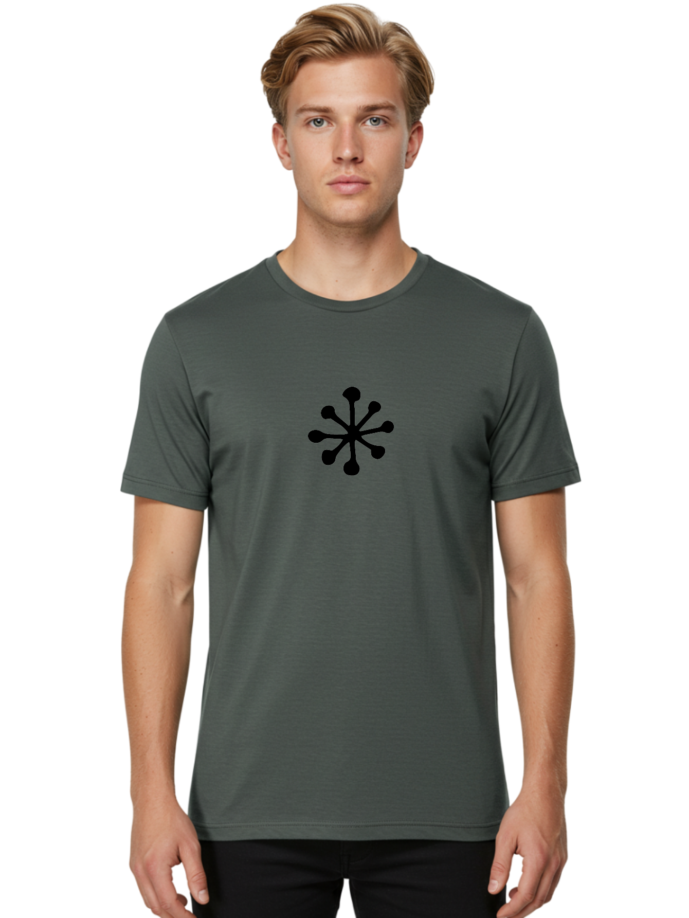 Asterisk-Symbol Men'S Graphic Tee, 100% Cotton, Comfortable Casual Summer Wear, Machine Washable, Asterisk Symbol, Black Asterisk, Abstract Design, Simple Graphics, Minimalist Art, Modern Logo, Symbol Icon -  Aaa747