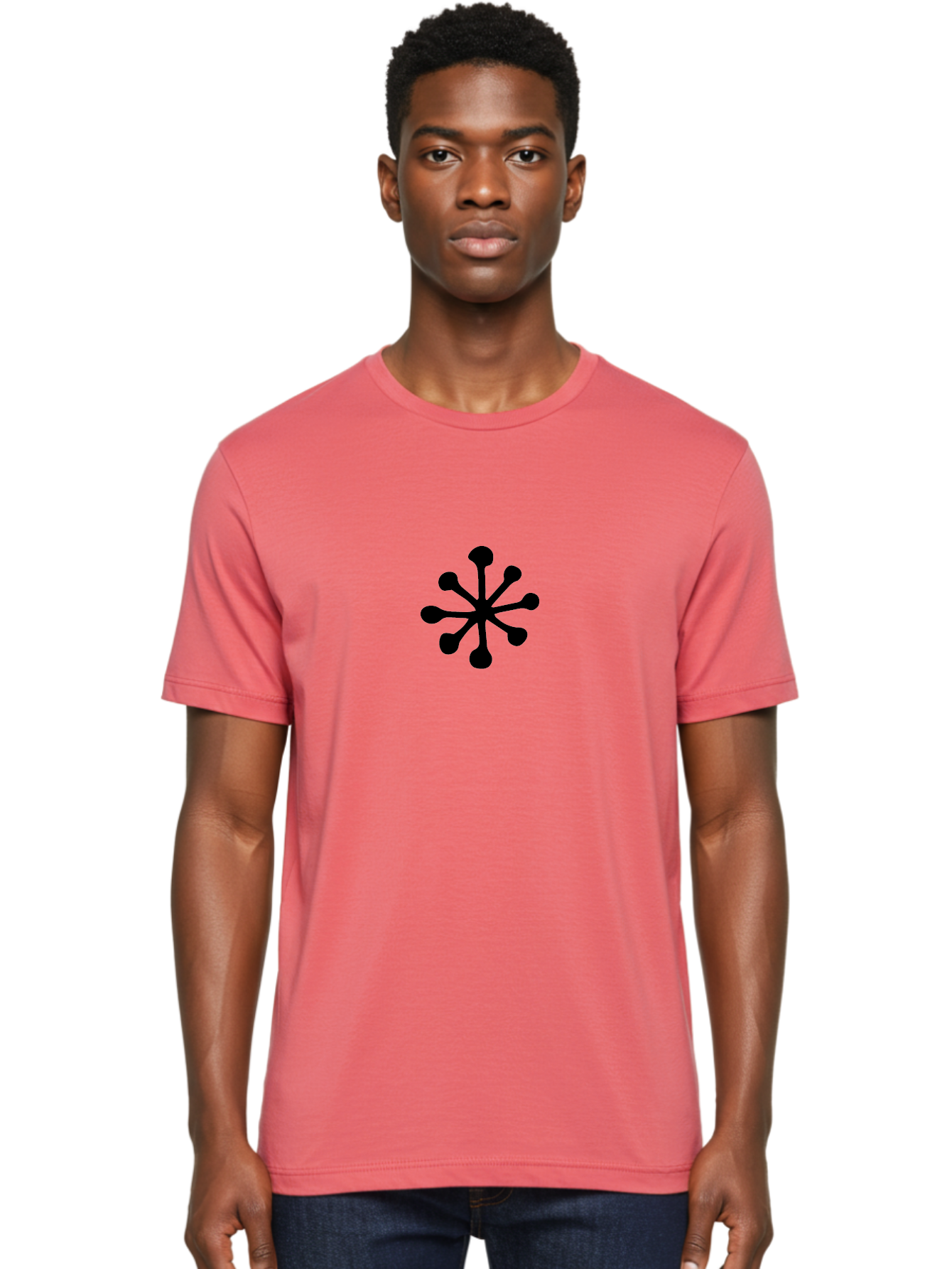 Asterisk-Symbol Men'S Graphic Tee, 100% Cotton, Comfortable Casual Summer Wear, Machine Washable, Asterisk Symbol, Black Asterisk, Abstract Design, Simple Graphics, Minimalist Art, Modern Logo, Symbol Icon -  Aaa747