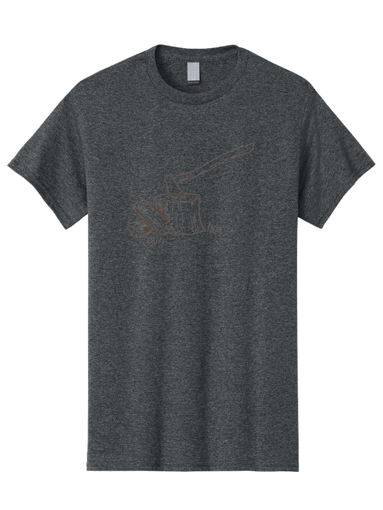 Axe-Chopping-Wood Men'S Graphic Tee, 100% Cotton, Comfortable Casual Summer Wear, Machine Washable, Axe On Chopping Block, Chopping Wood, Log Splitting, Firewood Preparation, Rustic Tools, Outdoor Activity, Axe Handle, Wooden Stump -  Aaa749