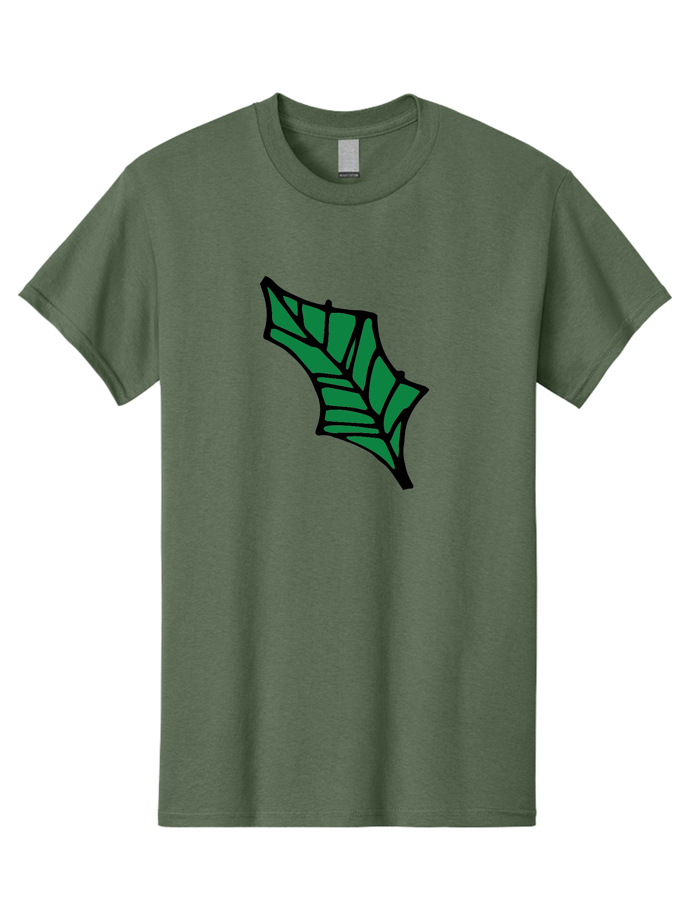 Bat-Wing-1 Men'S Graphic Tee, 100% Cotton, Comfortable Casual Summer Wear, Machine Washable, Bat, Black Outline, Green Fill, Abstract Shapes, Wing Pattern, Wildlife Art, Simple Design, Cartoon Style -  Aaa751