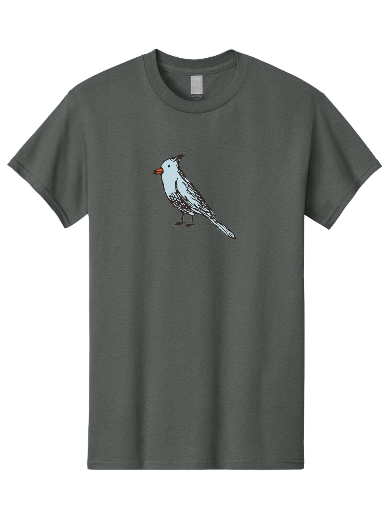 Bird-1 Men'S Graphic Tee, 100% Cotton, Comfortable Casual Summer Wear, Machine Washable, Cartoon Bird, Simple Drawing, White Bird, Black Feathers, Orange Beak, Childish Art, Minimalist Design, Stylized Illustration, Simple Shapes, Cute Bird -  Aaa755