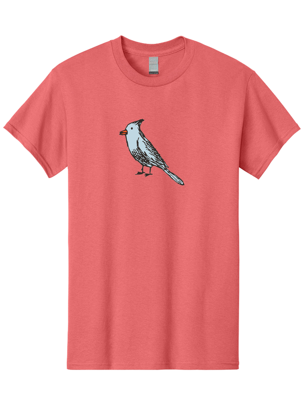 Bird-1 Men'S Graphic Tee, 100% Cotton, Comfortable Casual Summer Wear, Machine Washable, Cartoon Bird, Simple Drawing, White Bird, Black Feathers, Orange Beak, Childish Art, Minimalist Design, Stylized Illustration, Simple Shapes, Cute Bird -  Aaa755