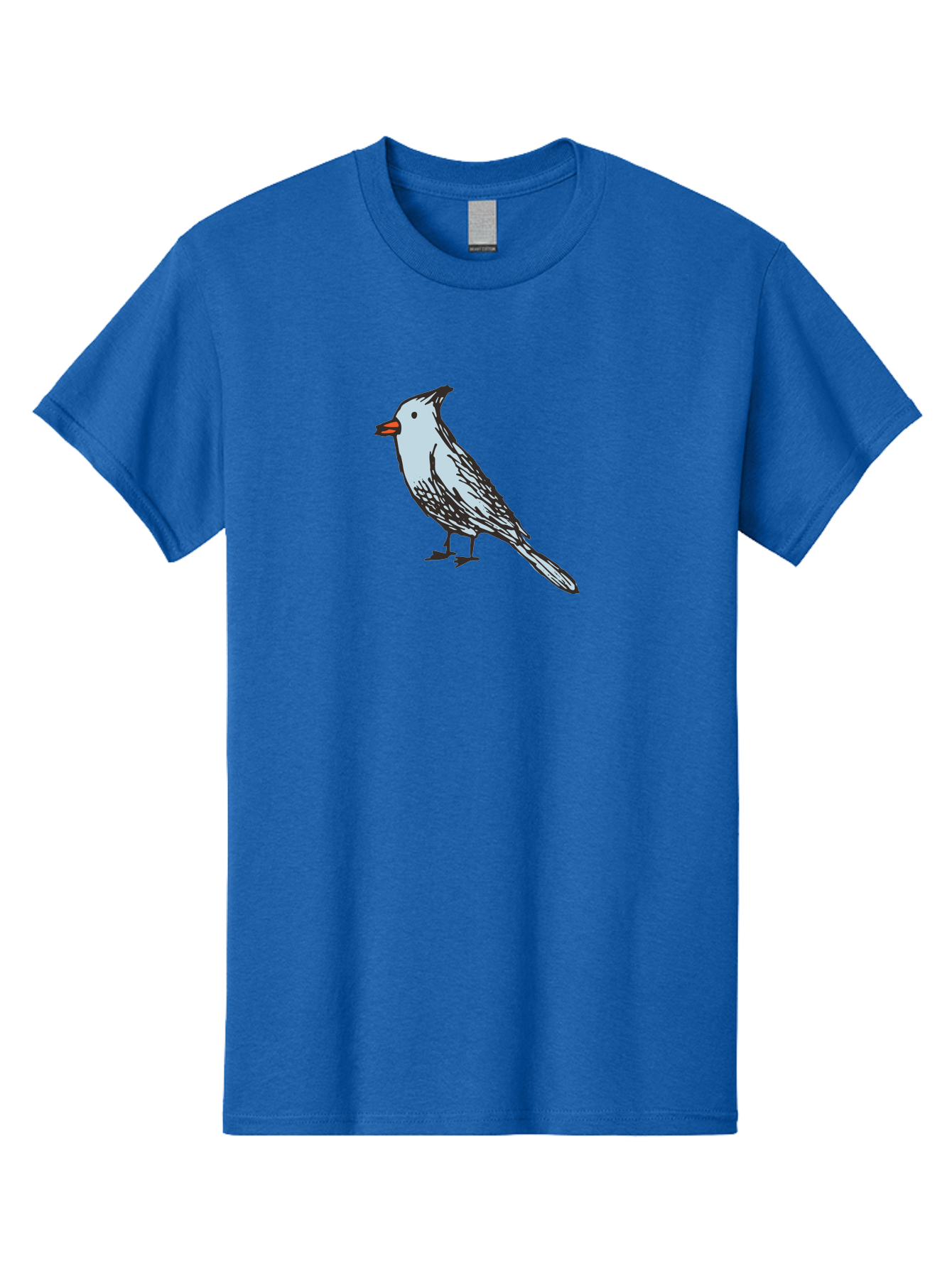 Bird-1 Men'S Graphic Tee, 100% Cotton, Comfortable Casual Summer Wear, Machine Washable, Cartoon Bird, Simple Drawing, White Bird, Black Feathers, Orange Beak, Childish Art, Minimalist Design, Stylized Illustration, Simple Shapes, Cute Bird -  Aaa755