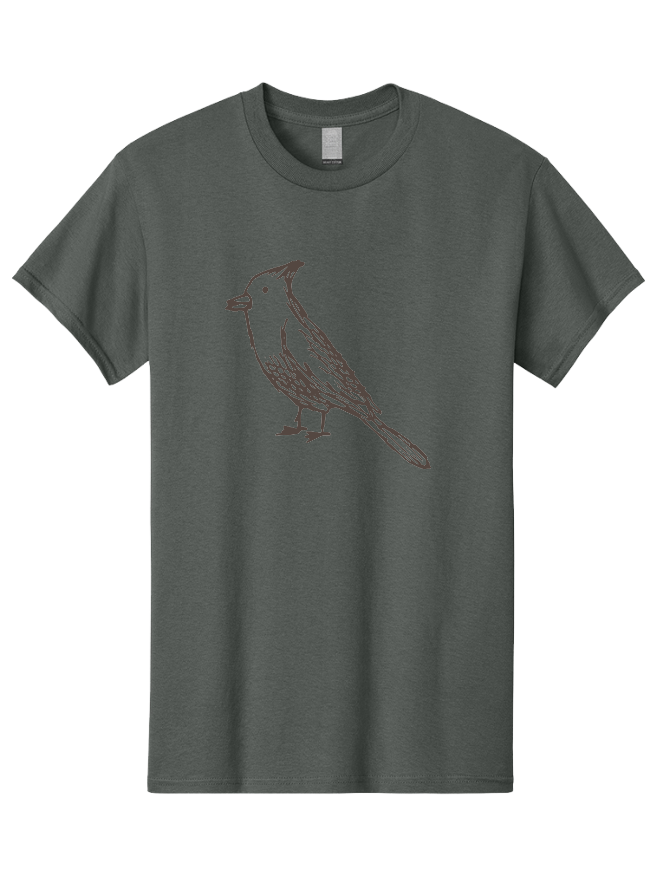 Black-Bird Men'S Graphic Tee, 100% Cotton, Comfortable Casual Summer Wear, Machine Washable, Simple Line Drawing, Bird Silhouette, Wildlife Art, Minimalist Design, Feathered Friend, Songbird -  Aaa758