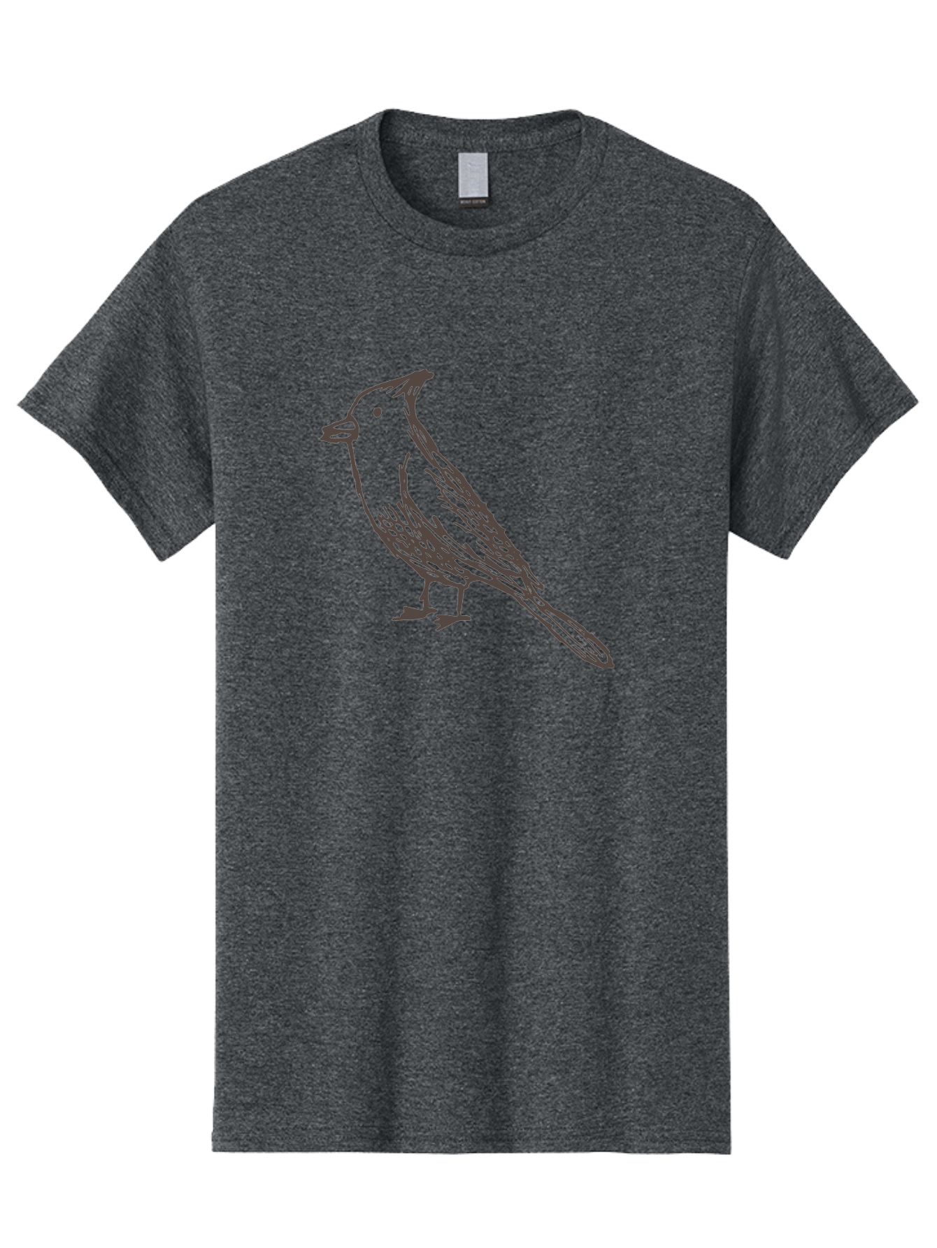 Black-Bird Men'S Graphic Tee, 100% Cotton, Comfortable Casual Summer Wear, Machine Washable, Simple Line Drawing, Bird Silhouette, Wildlife Art, Minimalist Design, Feathered Friend, Songbird -  Aaa758