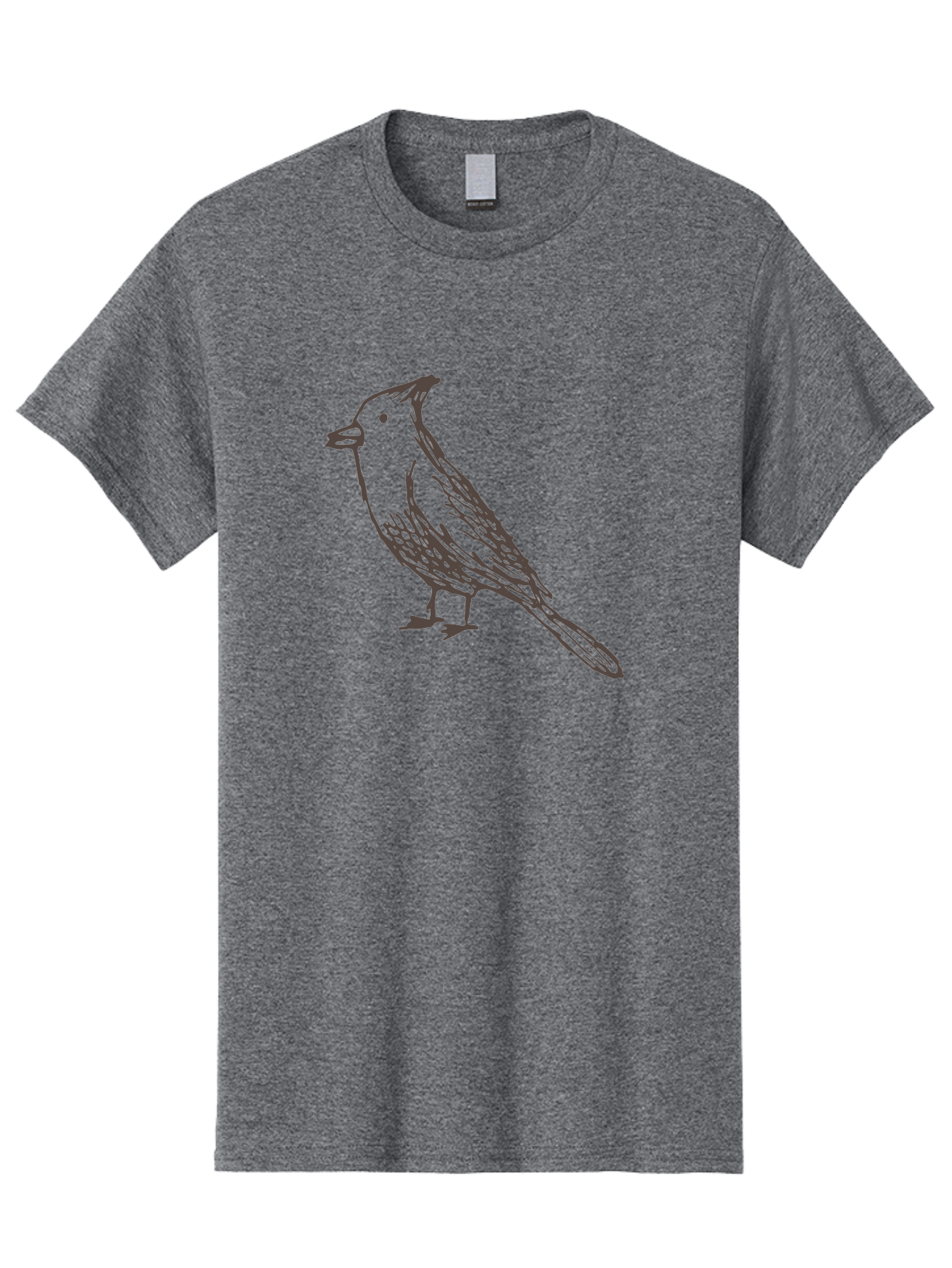 Black-Bird Men'S Graphic Tee, 100% Cotton, Comfortable Casual Summer Wear, Machine Washable, Simple Line Drawing, Bird Silhouette, Wildlife Art, Minimalist Design, Feathered Friend, Songbird -  Aaa758