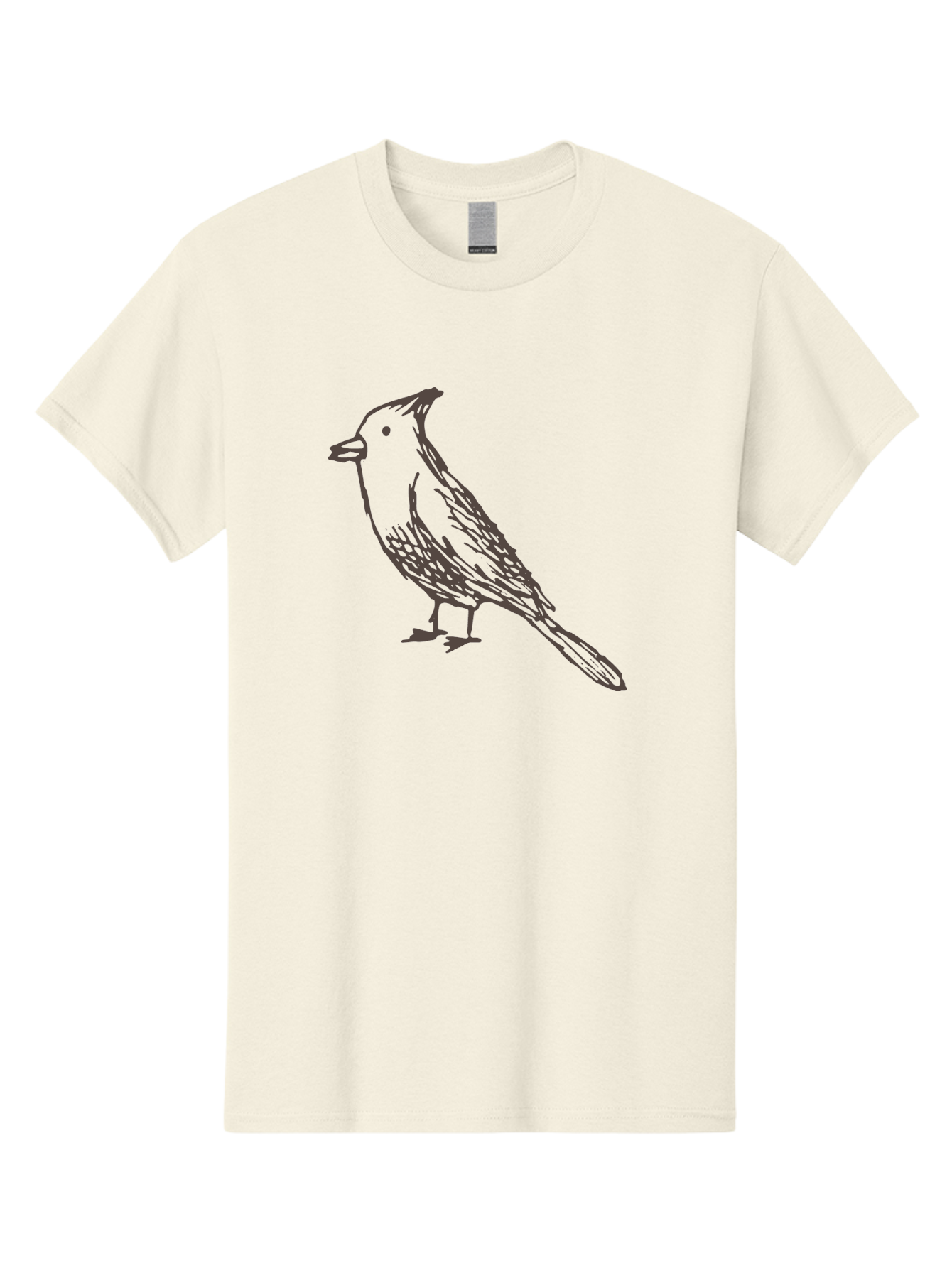 Black-Bird Men'S Graphic Tee, 100% Cotton, Comfortable Casual Summer Wear, Machine Washable, Simple Line Drawing, Bird Silhouette, Wildlife Art, Minimalist Design, Feathered Friend, Songbird -  Aaa758