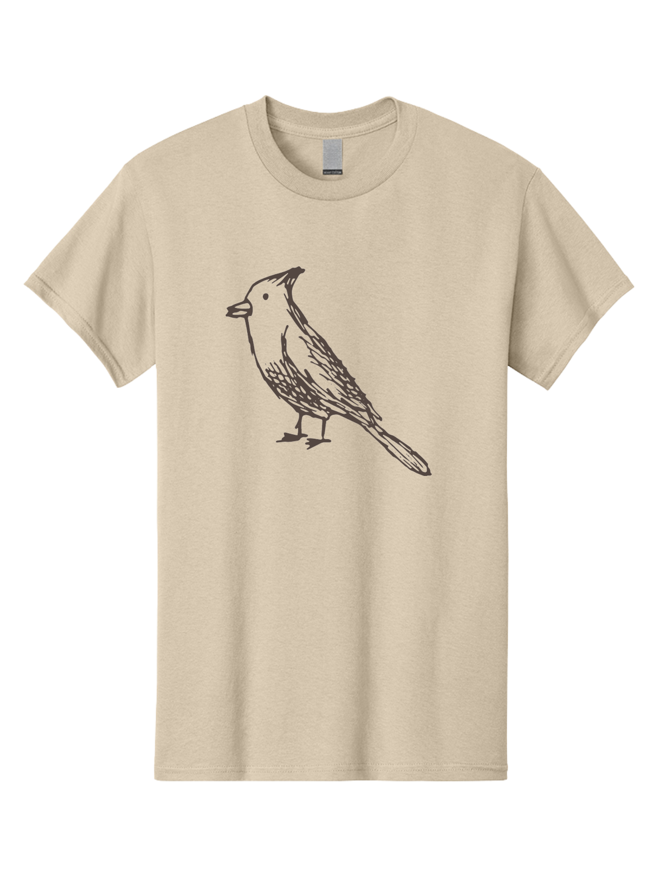 Black-Bird Men'S Graphic Tee, 100% Cotton, Comfortable Casual Summer Wear, Machine Washable, Simple Line Drawing, Bird Silhouette, Wildlife Art, Minimalist Design, Feathered Friend, Songbird -  Aaa758