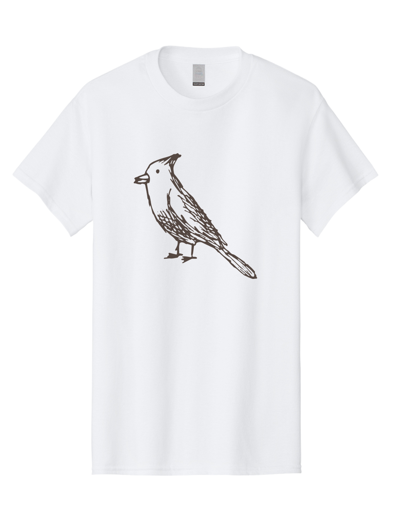 Black-Bird Men'S Graphic Tee, 100% Cotton, Comfortable Casual Summer Wear, Machine Washable, Simple Line Drawing, Bird Silhouette, Wildlife Art, Minimalist Design, Feathered Friend, Songbird -  Aaa758