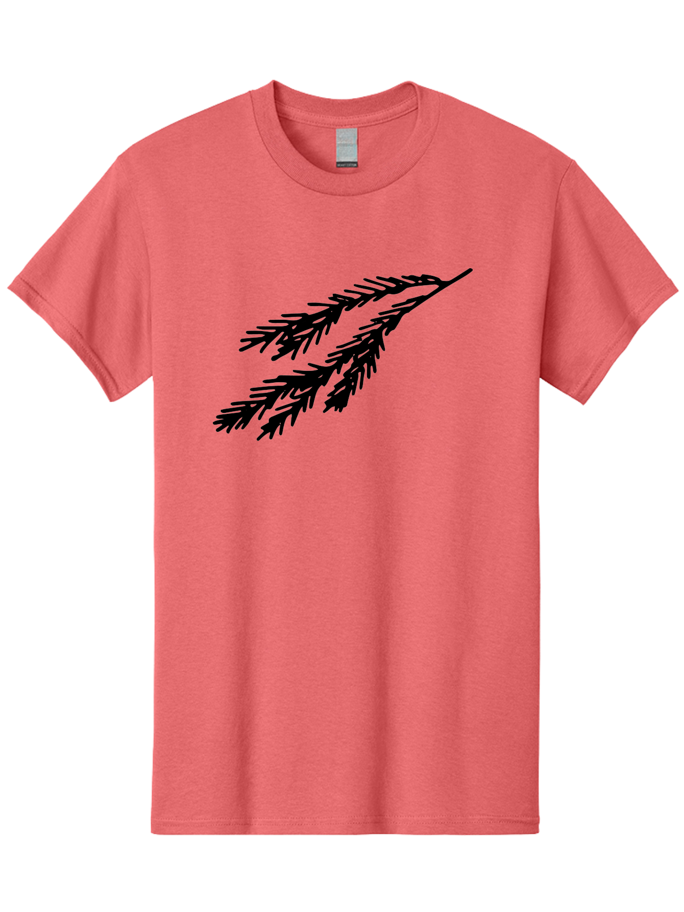 Black-Branches Men'S Graphic Tee, 100% Cotton, Comfortable Casual Summer Wear, Machine Washable, Fir Branch Silhouette, Black Fir Branch, Simple Design, Minimalist Art, Evergreen Branch, Botanical Illustration, Graphic Design Element -  Aaa759