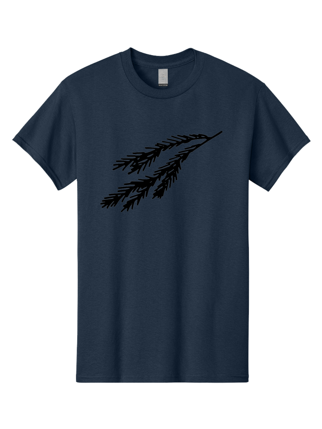 Black-Branches Men'S Graphic Tee, 100% Cotton, Comfortable Casual Summer Wear, Machine Washable, Fir Branch Silhouette, Black Fir Branch, Simple Design, Minimalist Art, Evergreen Branch, Botanical Illustration, Graphic Design Element -  Aaa759