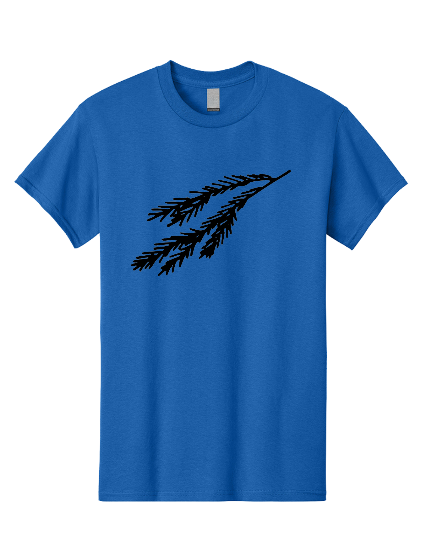 Black-Branches Men'S Graphic Tee, 100% Cotton, Comfortable Casual Summer Wear, Machine Washable, Fir Branch Silhouette, Black Fir Branch, Simple Design, Minimalist Art, Evergreen Branch, Botanical Illustration, Graphic Design Element -  Aaa759