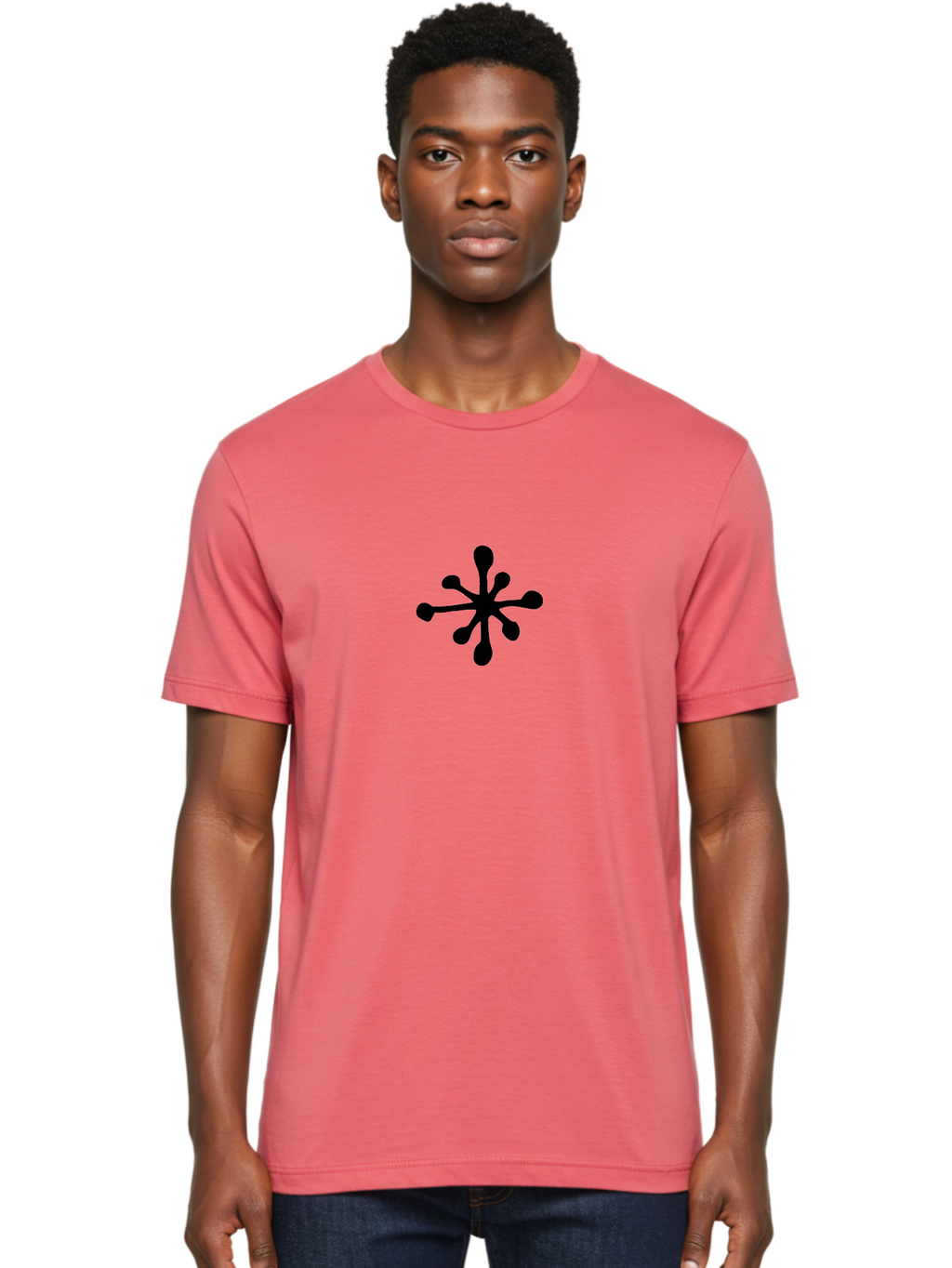 Black-Ink-Splatter Men'S Graphic Tee, 100% Cotton, Comfortable Casual Summer Wear, Machine Washable, Black Splat, Abstract Design, Modern Art, Splattered Shape, Creative Symbol, Graphic Element, Dynamic Pattern, Artistic Expression -  Aaa760