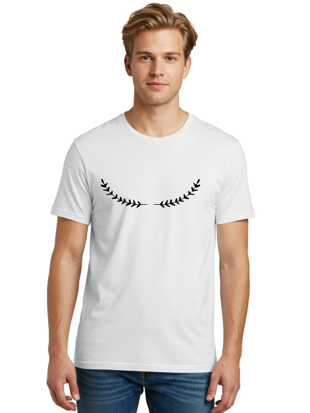 Black-Laurel Men'S Graphic Tee, 100% Cotton, Comfortable Casual Summer Wear, Machine Washable, Baseball Stitch, Black Stitches, Sports Design, Baseball Theme, Minimalist Graphic, Sports Art, Baseball Symbol, Baseball Stitch Pattern, -  Aaa761