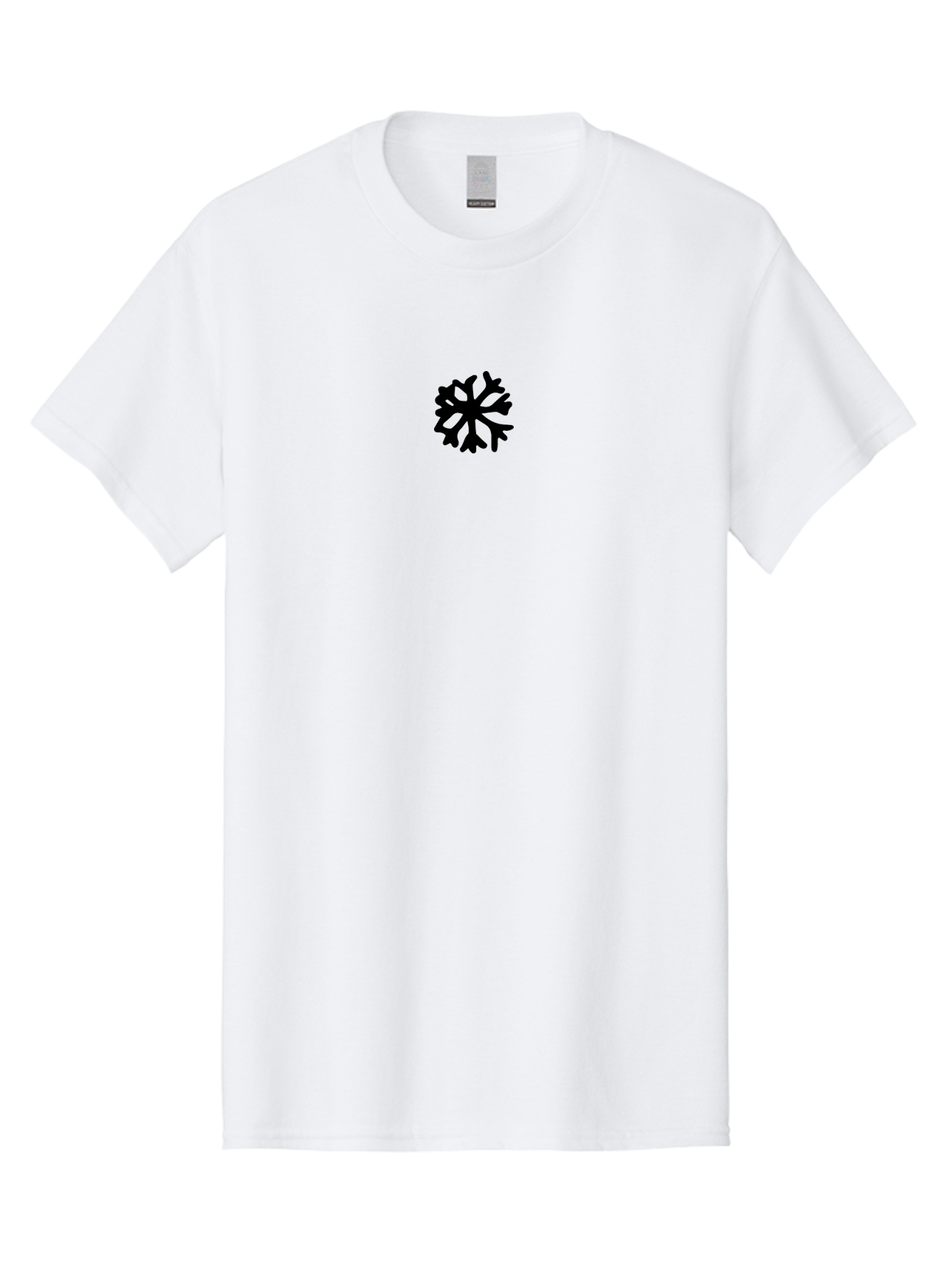 Black-Snowflake Men'S Graphic Tee, 100% Cotton, Comfortable Casual Summer Wear, Machine Washable, Black Snowflake, Winter Symbol, Frosty Design, Abstract Shape, Christmas Theme, Seasonal Icon, Frozen Motif -  Aaa762