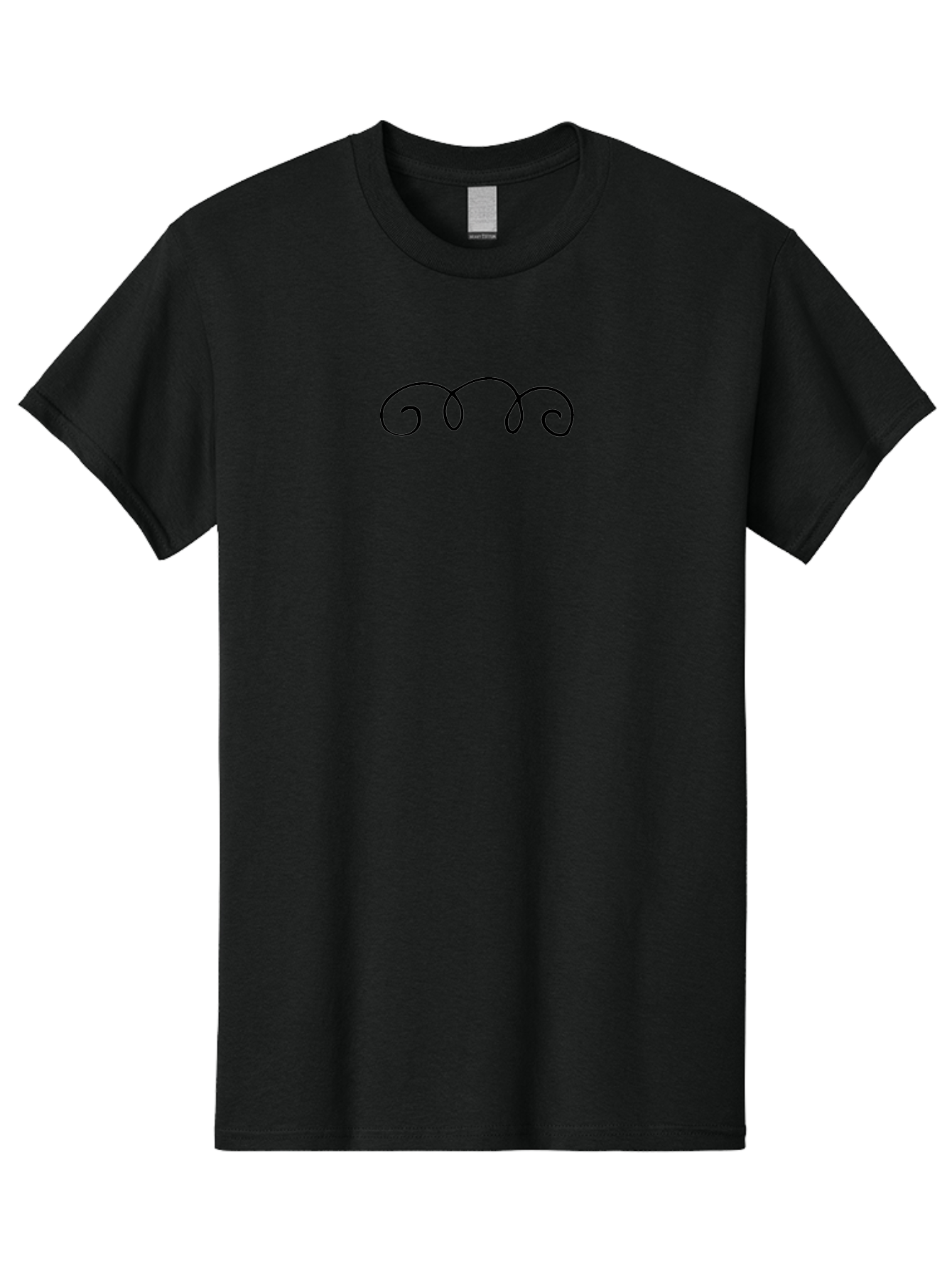 Black-Swirls-1 Men'S Graphic Tee, 100% Cotton, Comfortable Casual Summer Wear, Machine Washable, Handwritten Swirls, Flowing Curves, Elegant Design, Minimalist Art, Simple Graphics, Abstract Shapes, Decorative Elements -  Aaa764