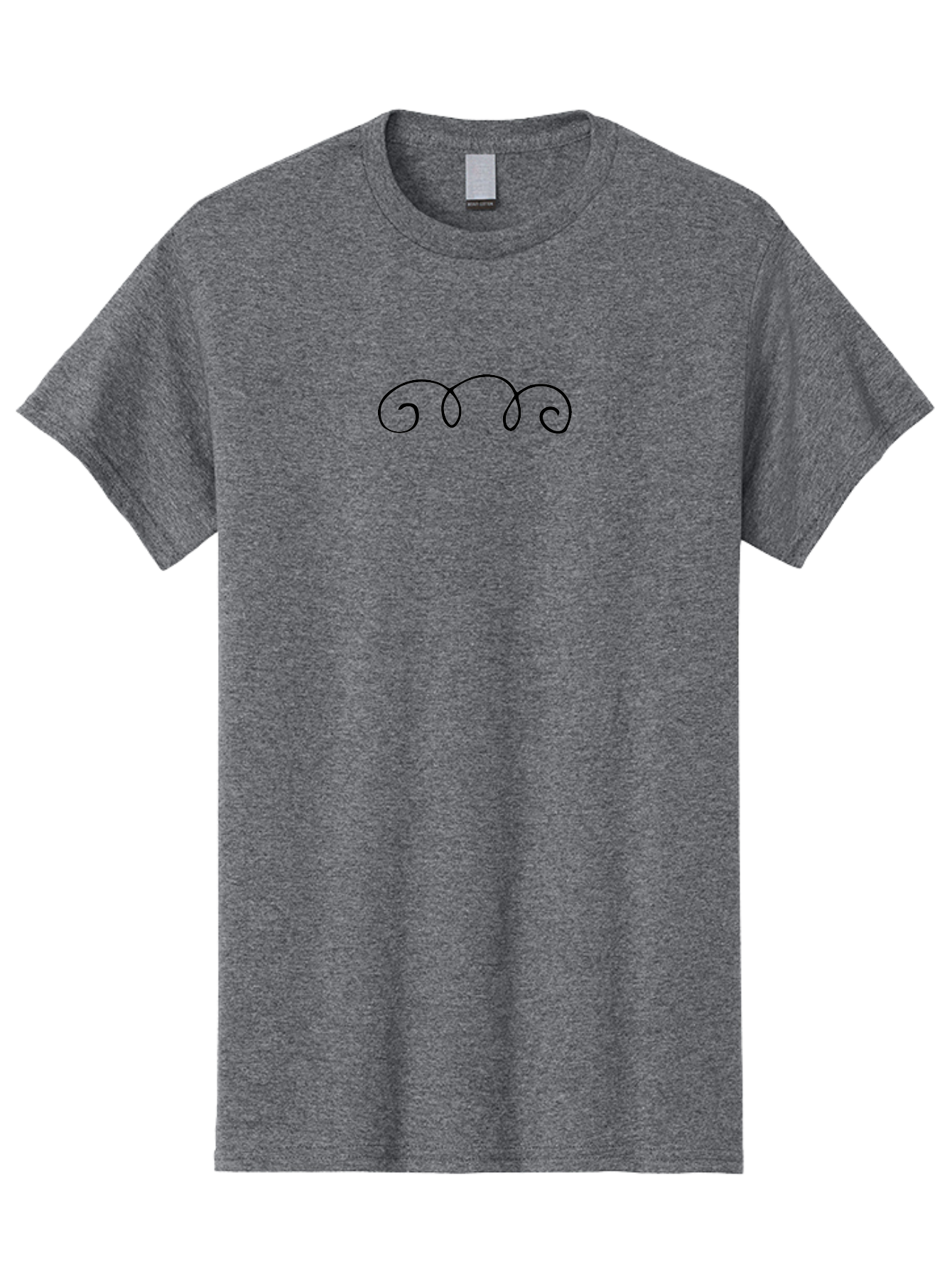 Black-Swirls-1 Men'S Graphic Tee, 100% Cotton, Comfortable Casual Summer Wear, Machine Washable, Handwritten Swirls, Flowing Curves, Elegant Design, Minimalist Art, Simple Graphics, Abstract Shapes, Decorative Elements -  Aaa764