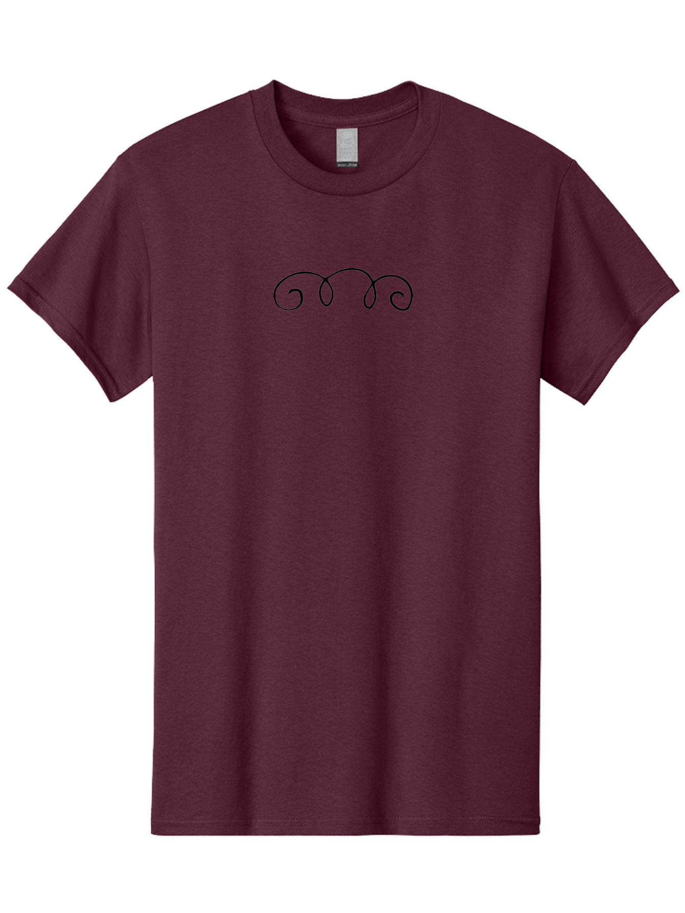 Black-Swirls-1 Men'S Graphic Tee, 100% Cotton, Comfortable Casual Summer Wear, Machine Washable, Handwritten Swirls, Flowing Curves, Elegant Design, Minimalist Art, Simple Graphics, Abstract Shapes, Decorative Elements -  Aaa764