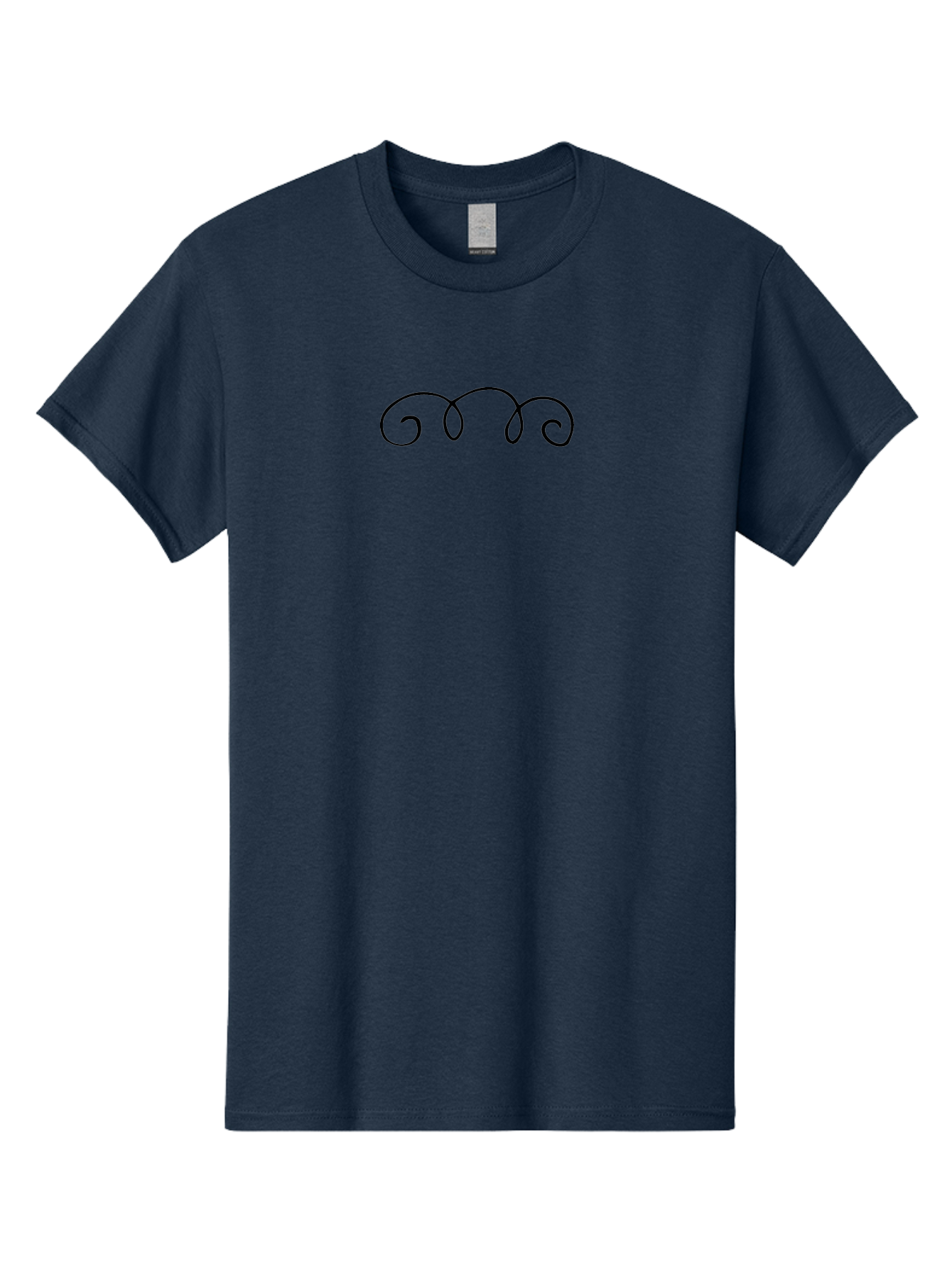 Black-Swirls-1 Men'S Graphic Tee, 100% Cotton, Comfortable Casual Summer Wear, Machine Washable, Handwritten Swirls, Flowing Curves, Elegant Design, Minimalist Art, Simple Graphics, Abstract Shapes, Decorative Elements -  Aaa764